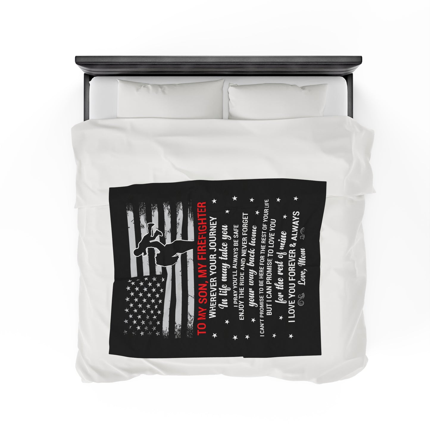 To My Son, My Firefighter Velveteen Plush Blanket