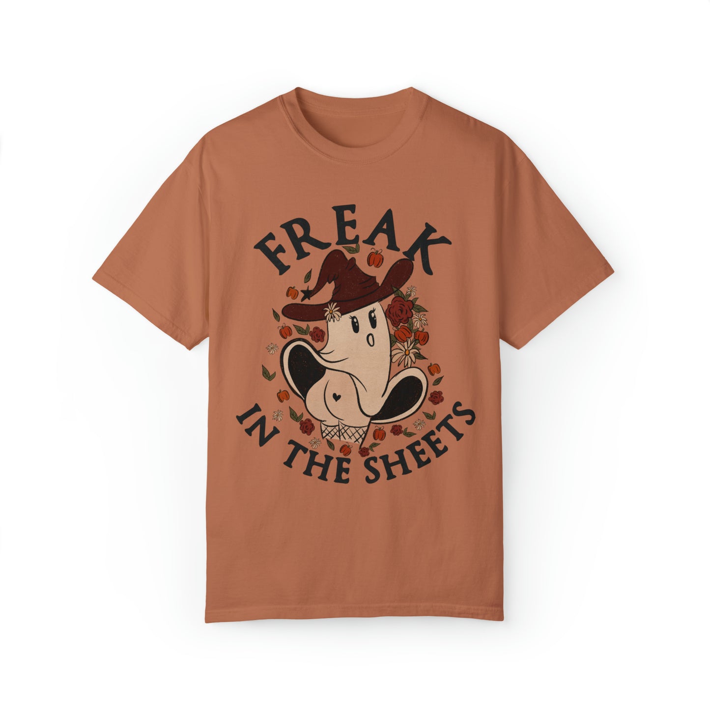 Freak in the Sheets Comfort Colors Funny Halloween Shirt