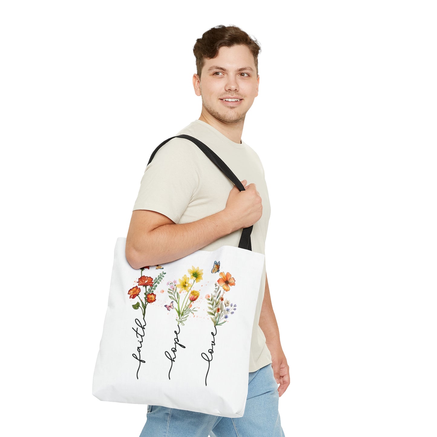 Faith Love Hope Inspirational Tote Bag