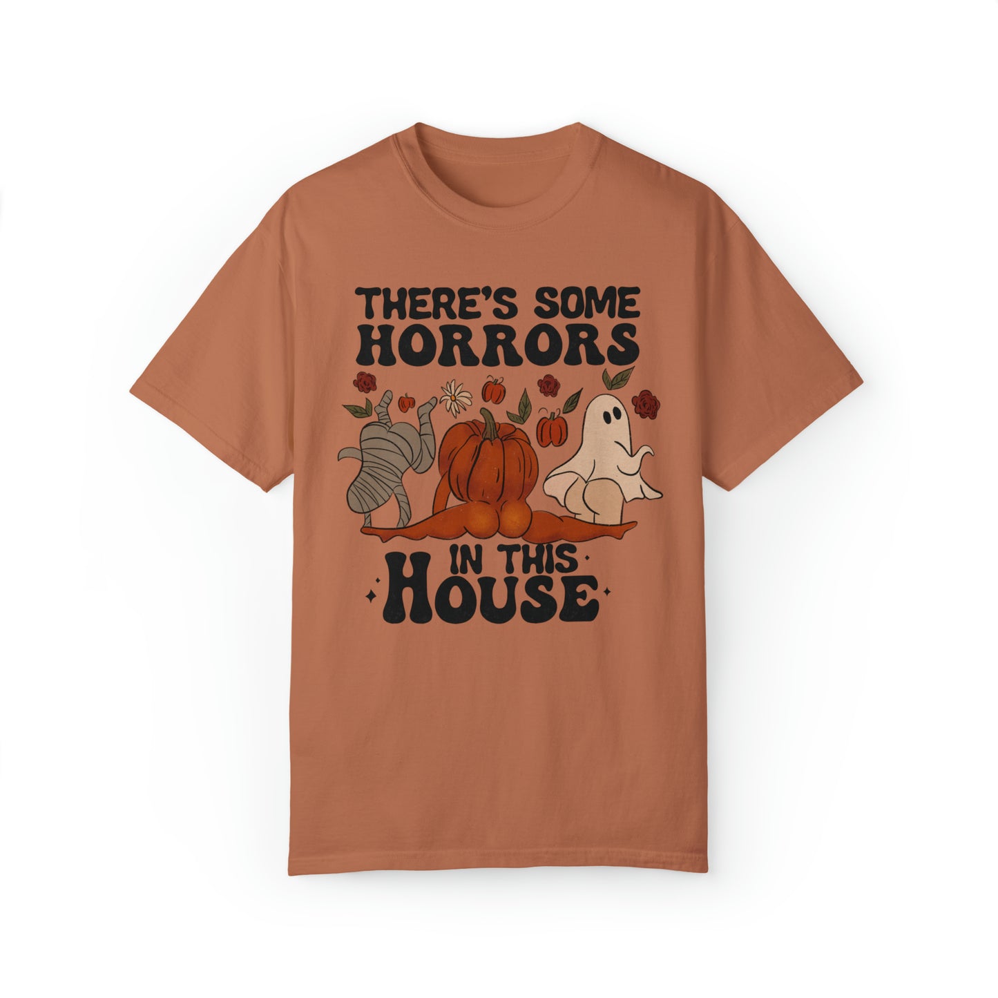There's Some Horrors in this House, Comfort Colors Funny Halloween Ghost Shirt