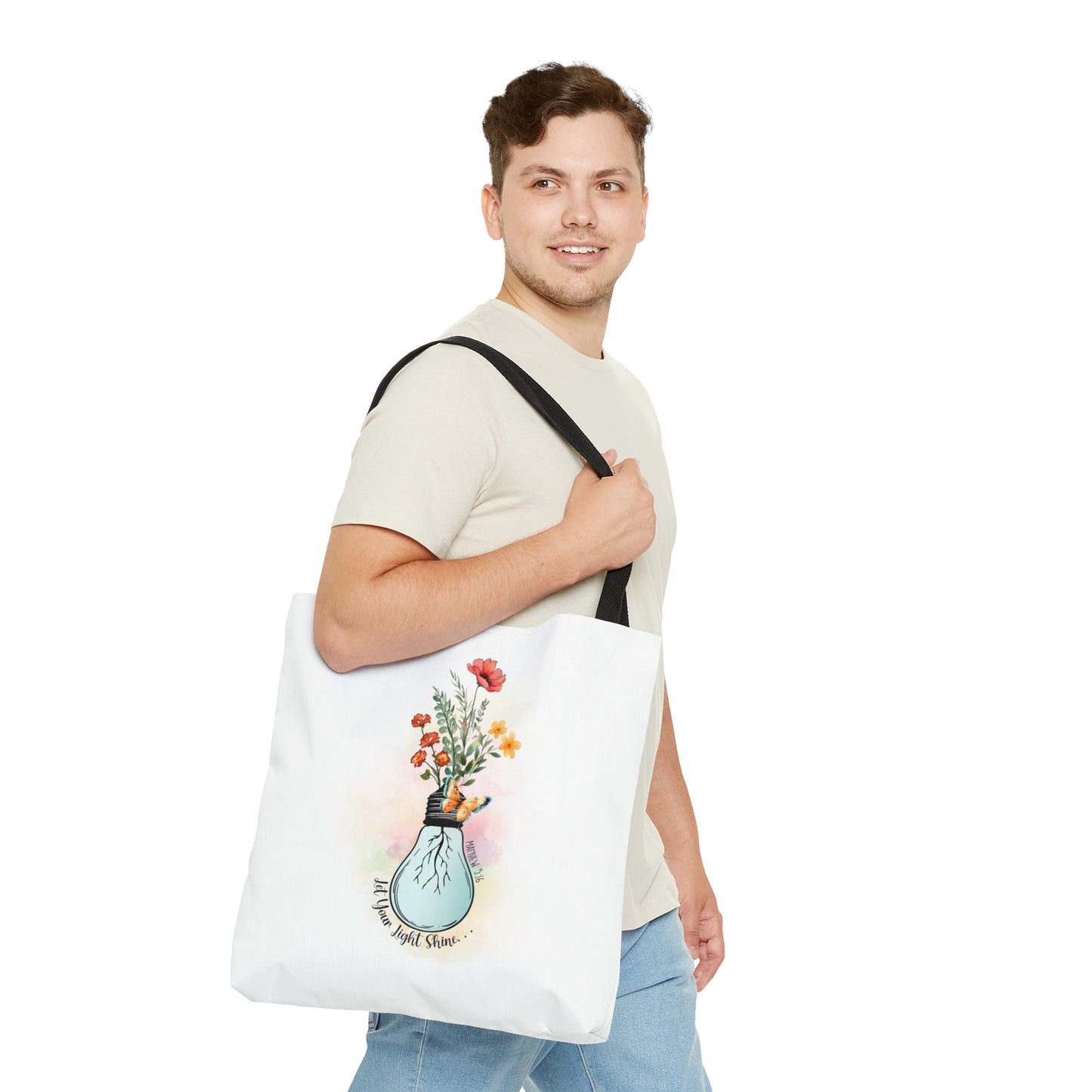 Let Your Light Shine, Motivational Christian Tote Bag