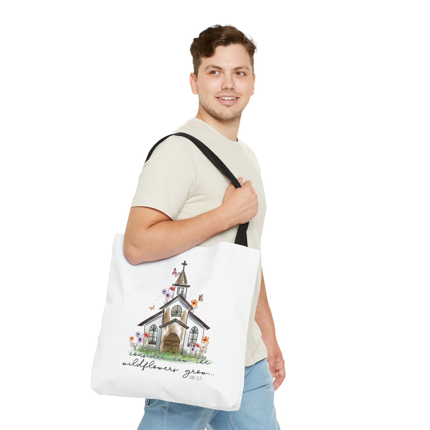 Consider How the Wildflowers Grow Christian Tote Bag
