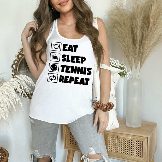 Eat Sleep Tennis Repeat Tennis Player Shirt