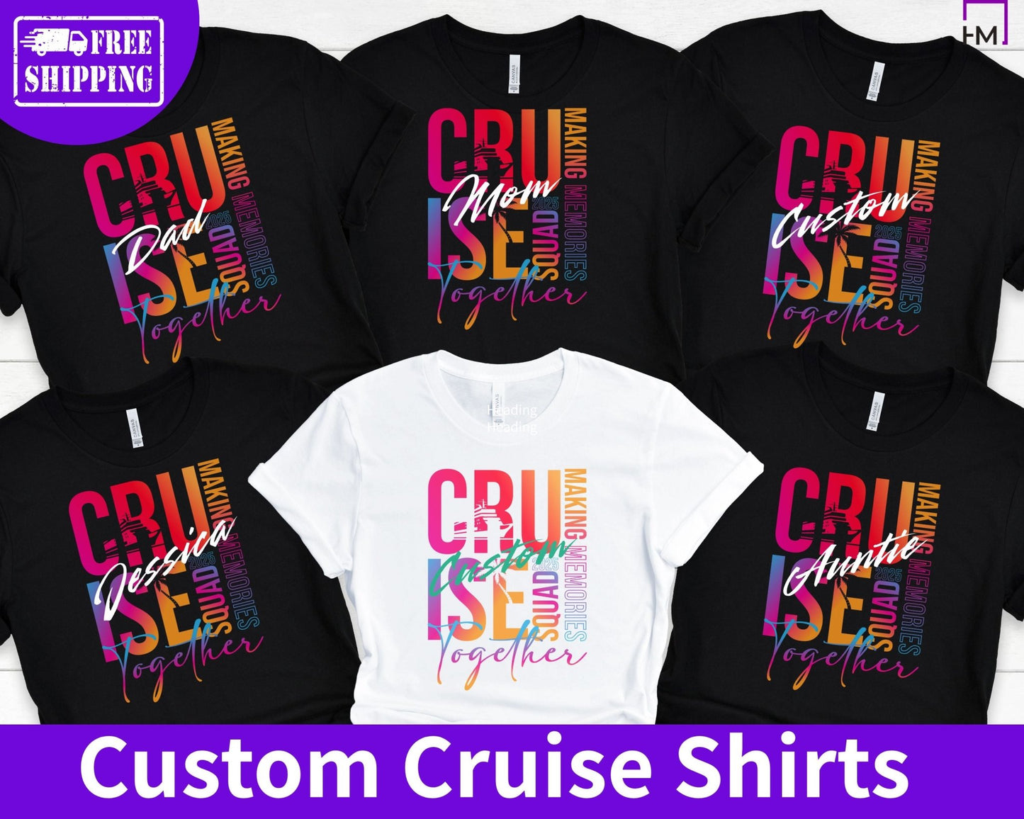 Custom Cruise Shirts 2025 – Matching Family Vacation Tees with Name Personalization - HMDesignStudioUS