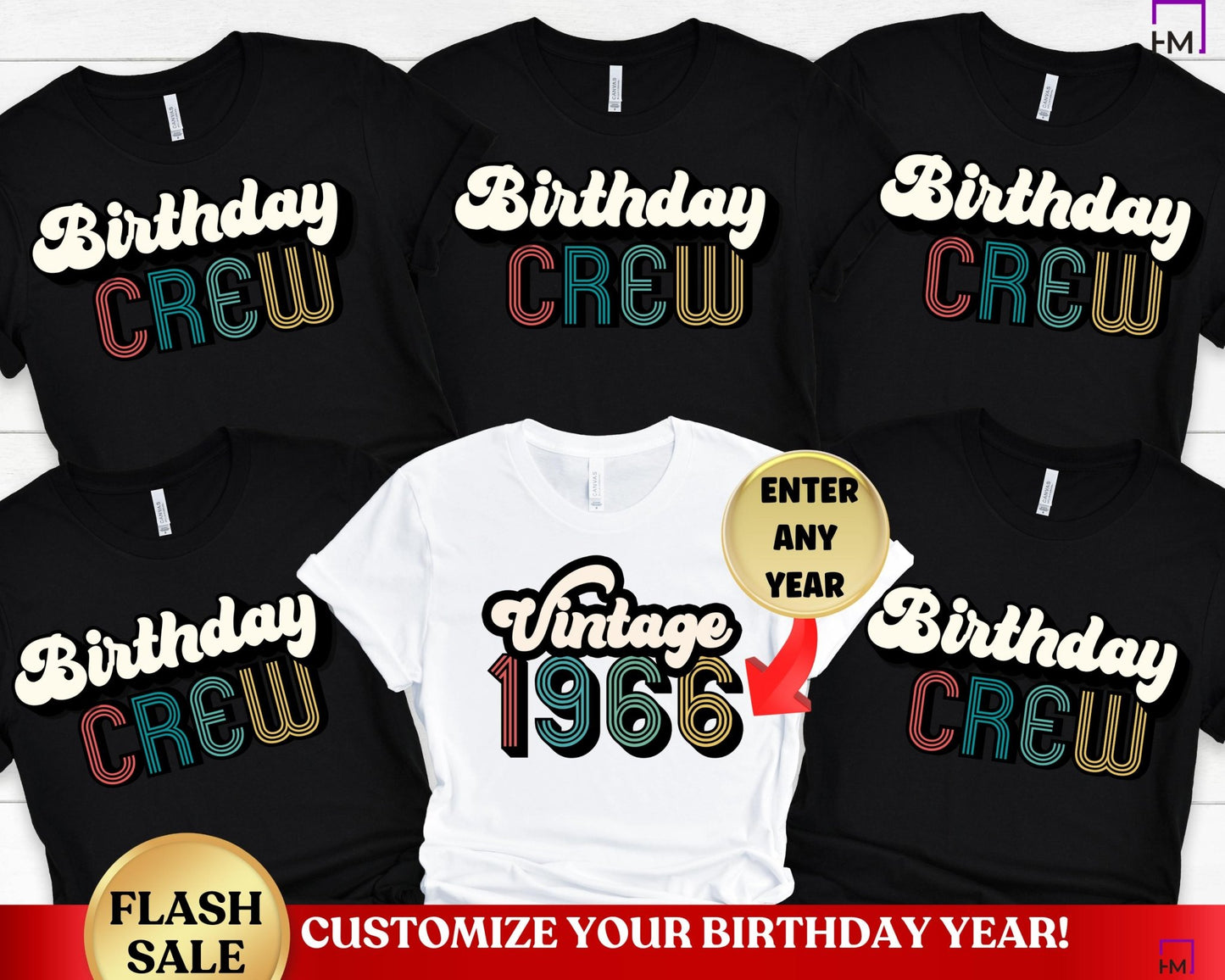 Vintage 1966 Birthday Party Shirts for Families - HMDesignStudioUS