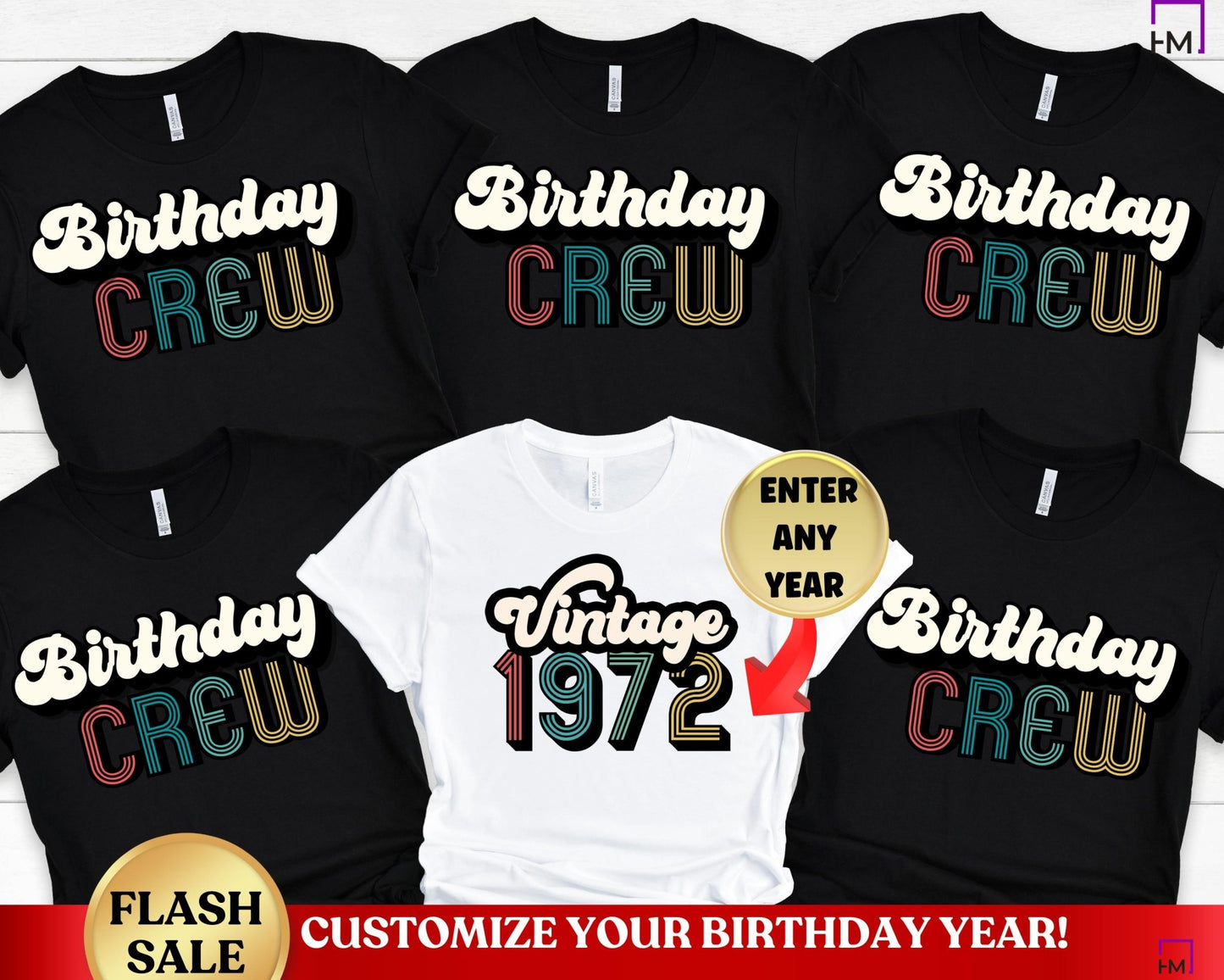 Vintage 1972 Birthday Party Shirts for Families - HMDesignStudioUS