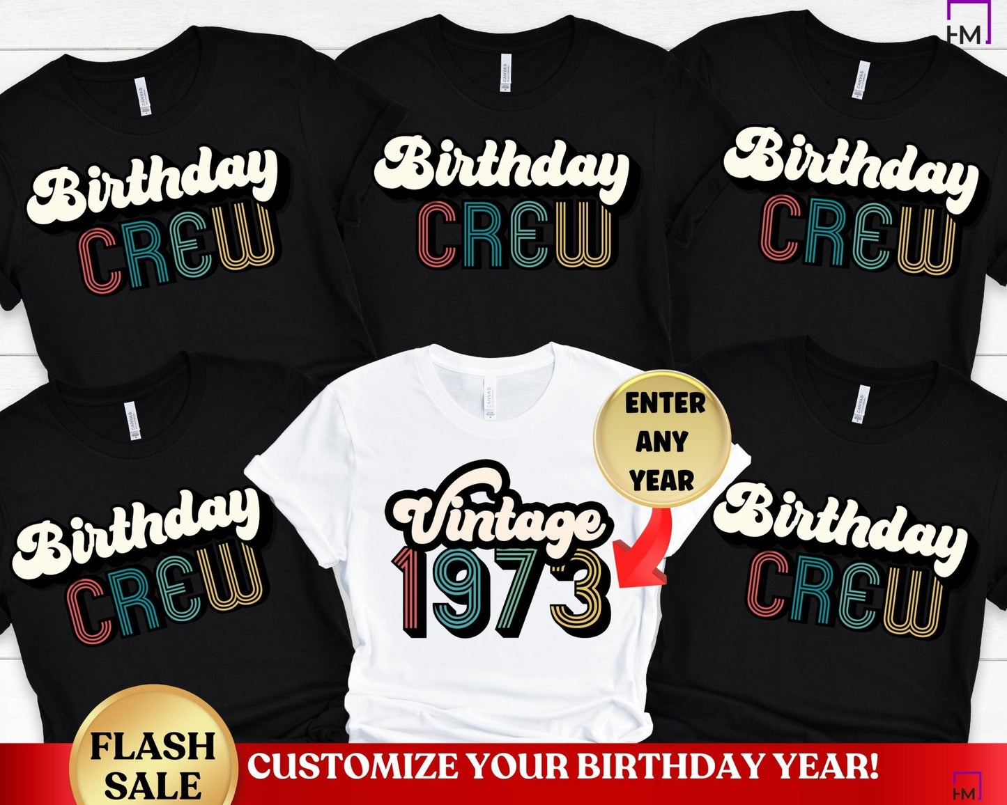 Vintage 1973 Birthday Party Shirts for Families - HMDesignStudioUS