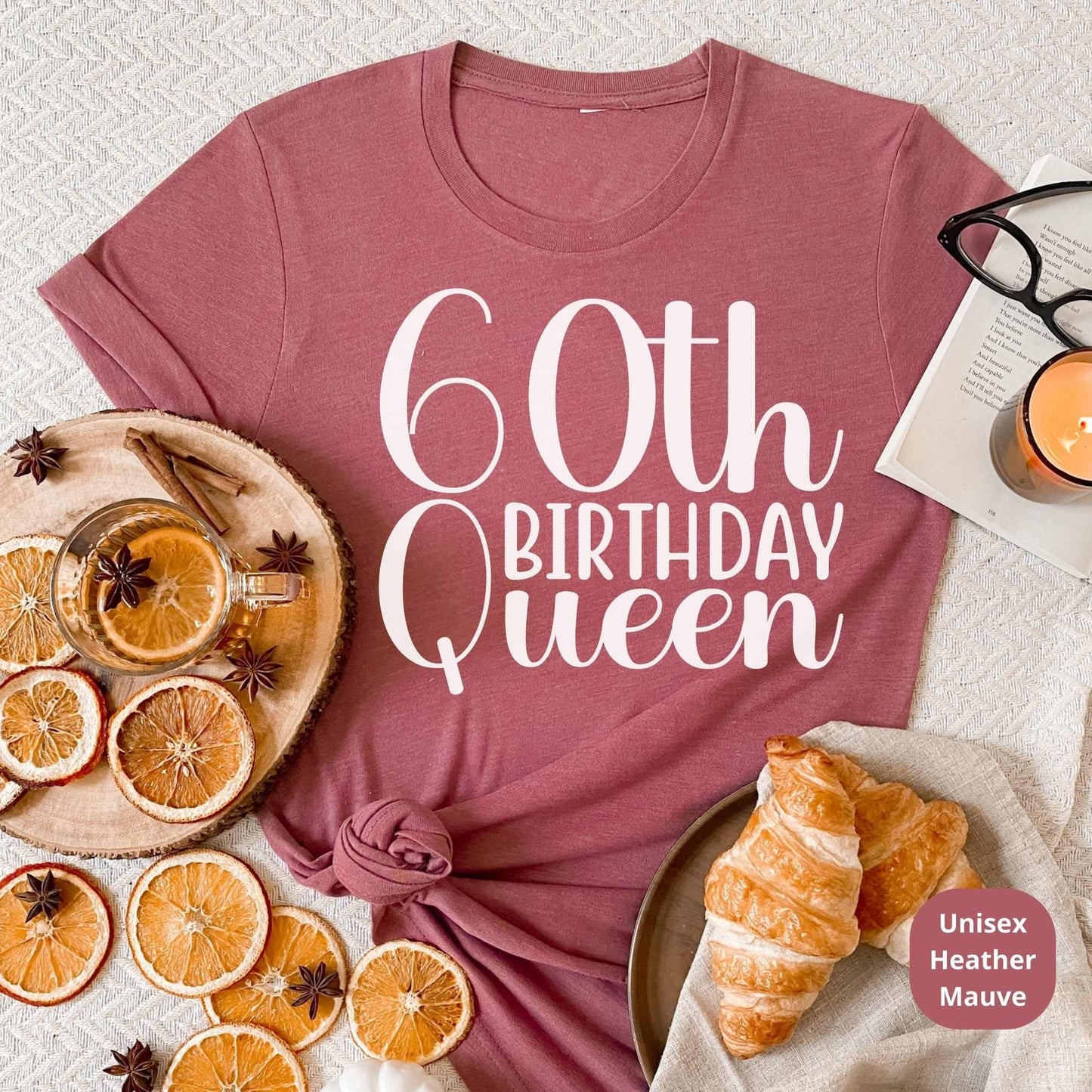 60th Birthday Shirt, 60th Birthday Gifts, Bday Queen Tee, Great Gift for Grandma, Mom, Aunties, Cousins & Loved Ones Bday Party Celebration
