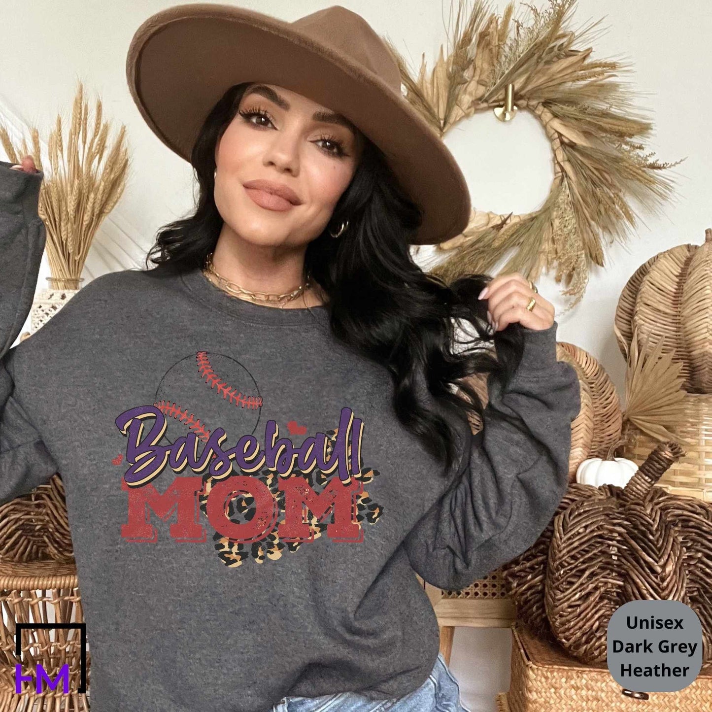 Baseball Mom Shirts | Gift for Team Mom, Wife, Baseball Sister, Aunts, Softball Mama, Sports Loving Momma, Mommy of Boys, Baseball Coach