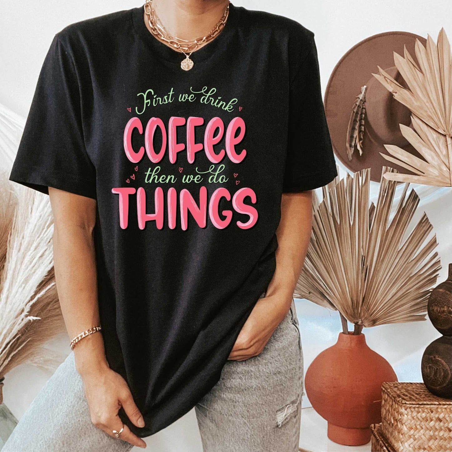 But First Coffee! Retro Anti-Valentine's Day Shirt, Coffee Lover's Valentine's Day Shirt