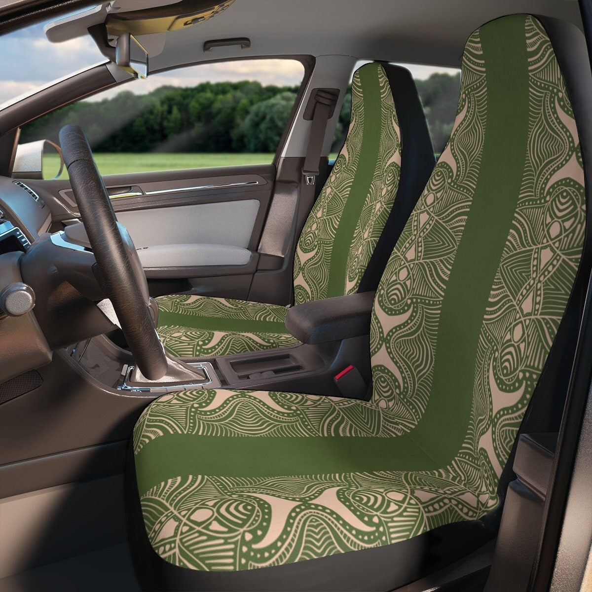 Car Seat Covers, Boho Sage Green Cute Car Accessories for Women, Hippi –  HMDesignStudioUS