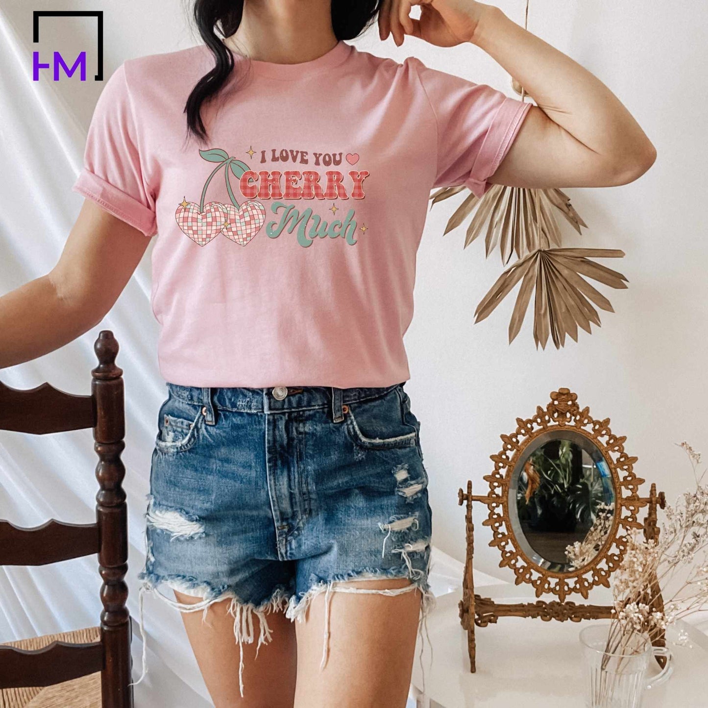 Cherry Valentine Shirt, Cute Valentines Shirt, Valentines Day Gift for Women and Girls, I Love You Valentine Shirt, Girls Women Valentine Tee