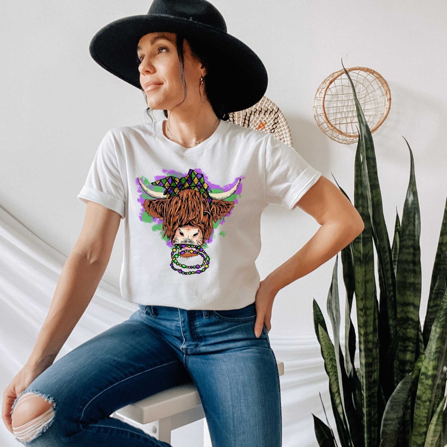 Cowgirl Mardi Gras Shirt or Tank Top, Plus Sizes Available Up to 5XL