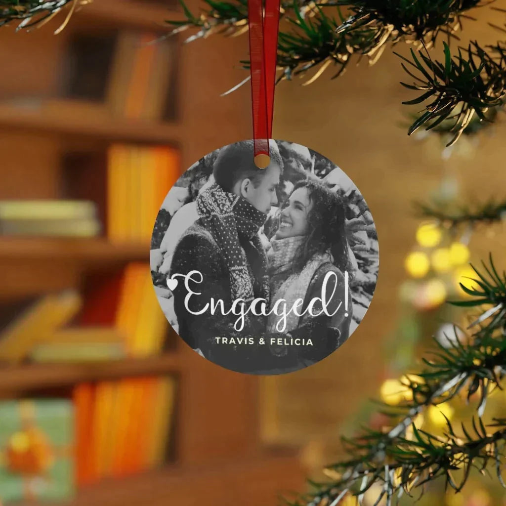 Engaged Ornament Engagement Gift Gift for Engaged Couple 