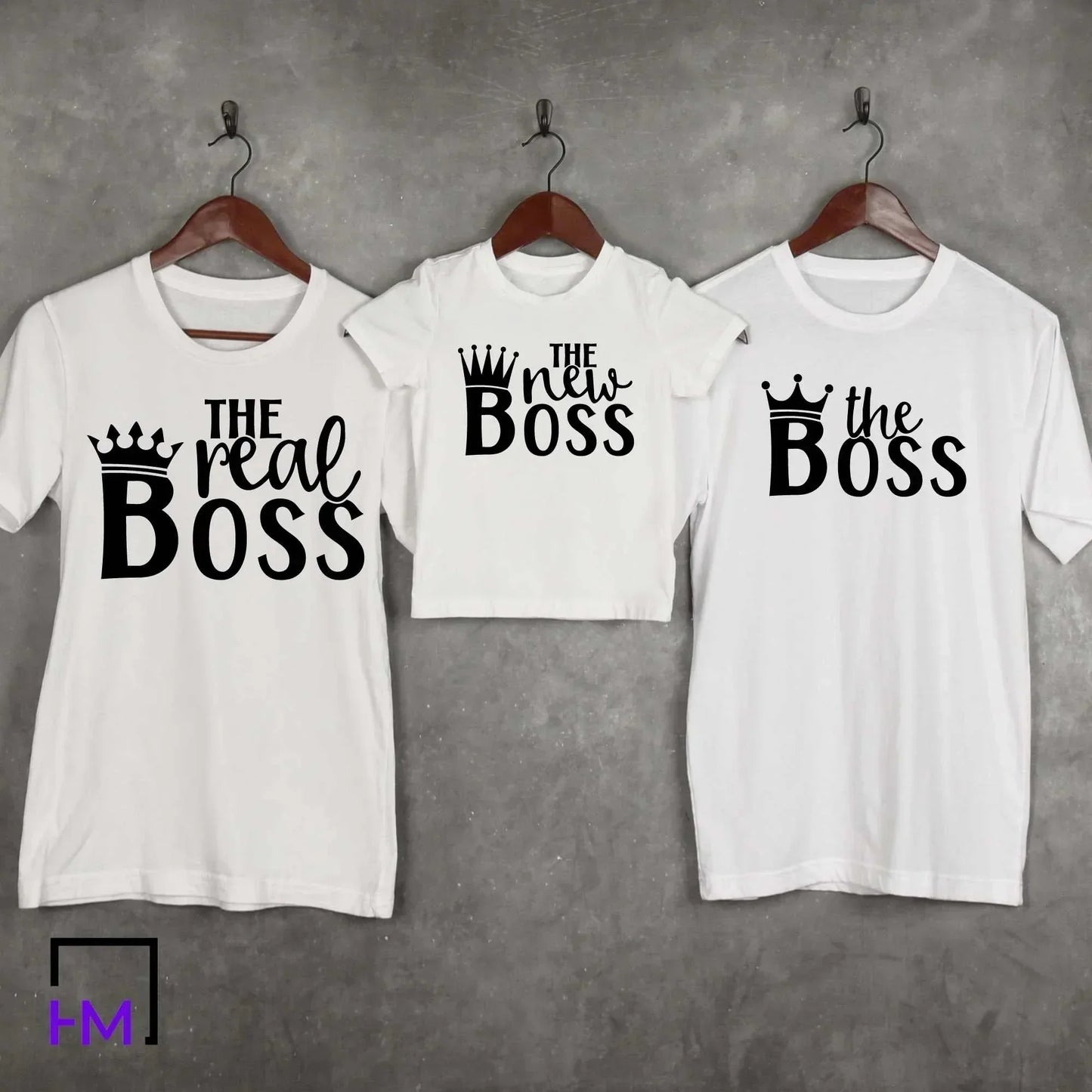 The Boss, The Real Boss, The New Boss Family Matching Shirts 👔