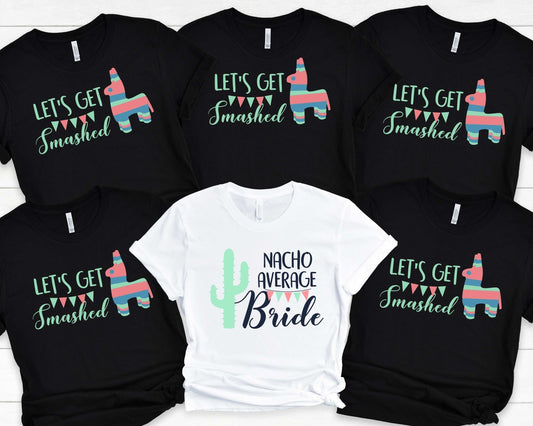 Fiesta Bachelorette Party Shirts, Nacho Average Bride, Funny Bridesmaids Gifts
