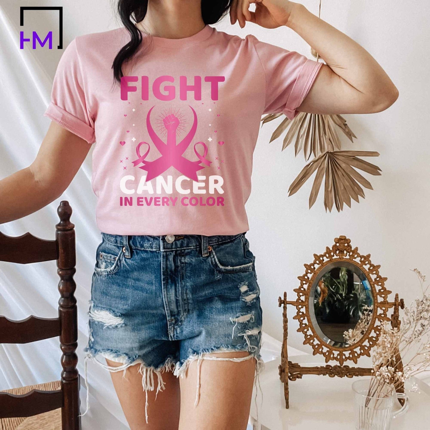 Fight Cancer in Every Color, World Cancer Day Shirt, Breast Cancer Shirt, Never Give Up, Cancer Survivor Gifts, Stronger than Cancer Sweatshirt, Pink Ribbon Hoodie
