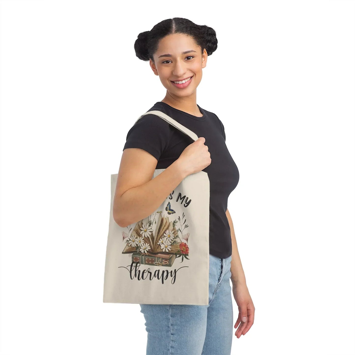 Floral Book Tote Bag