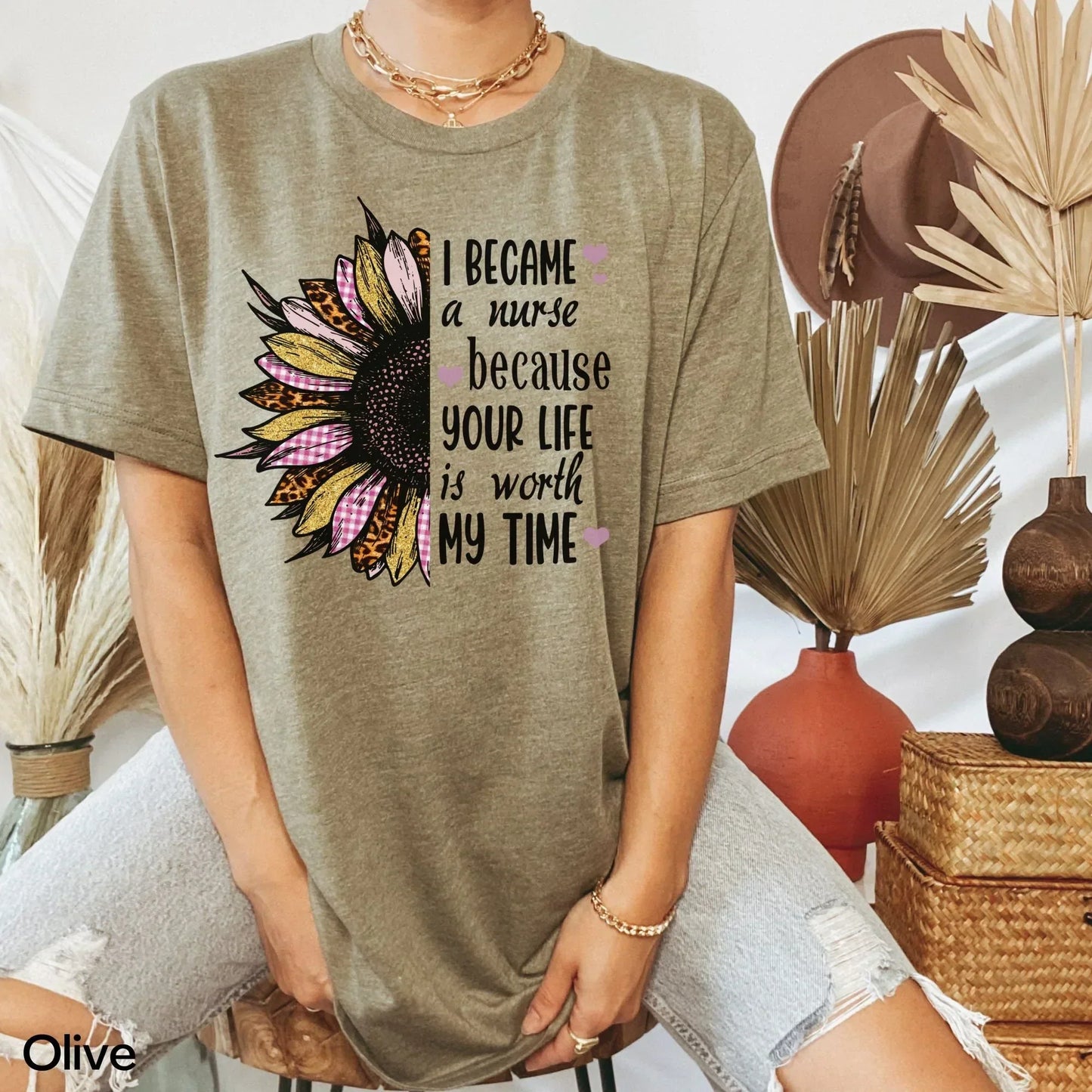 Floral Nurse Shirt | Great for Students, Practitioners, New Grads, Coffee Lovers, Pediatric, ER, L&D, Retired, Nurse Week Appreciation Gift