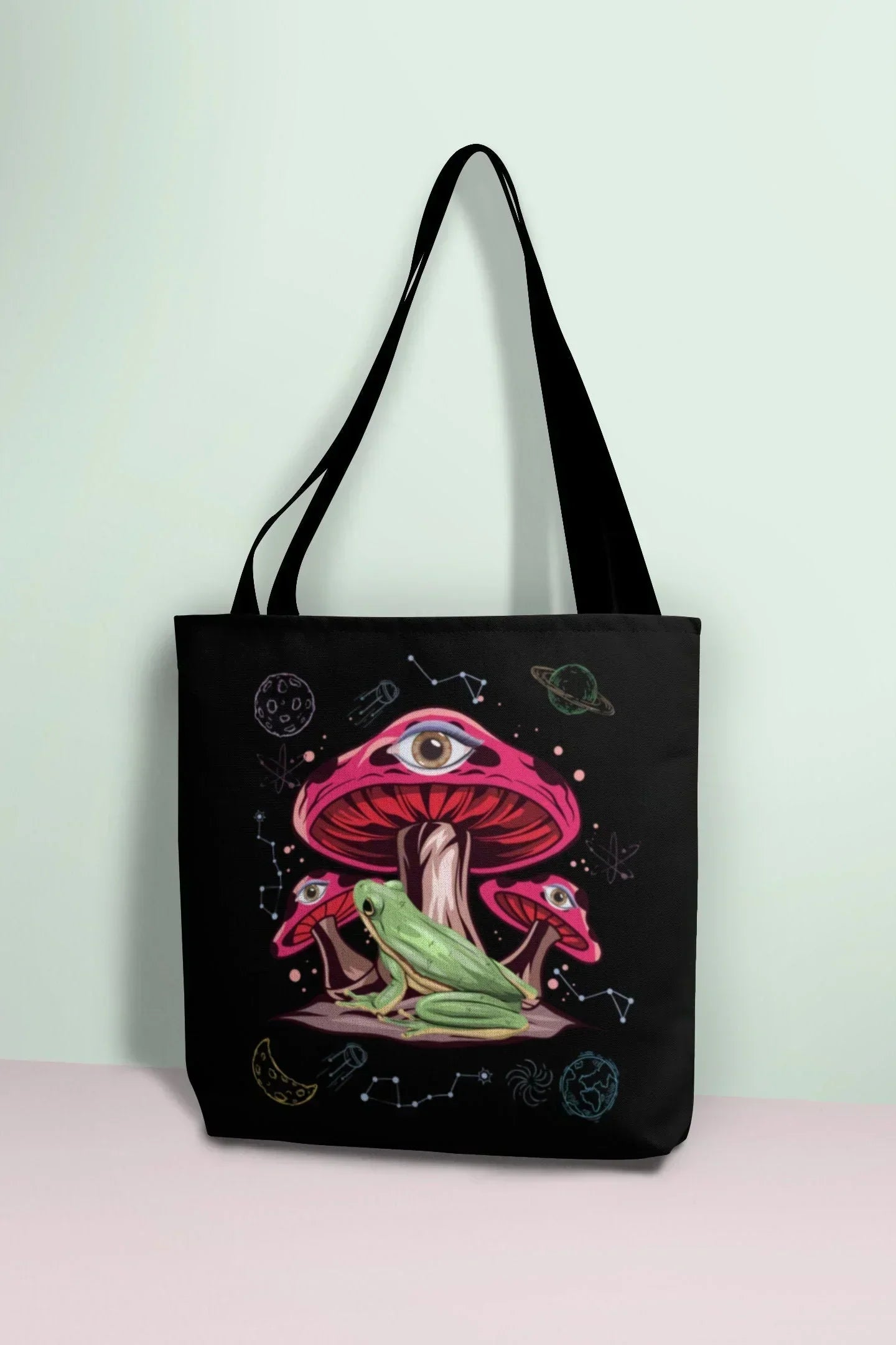 Frog Tote Bag, Mushroom Tote Bag, Frog and Toad Canvas Bag