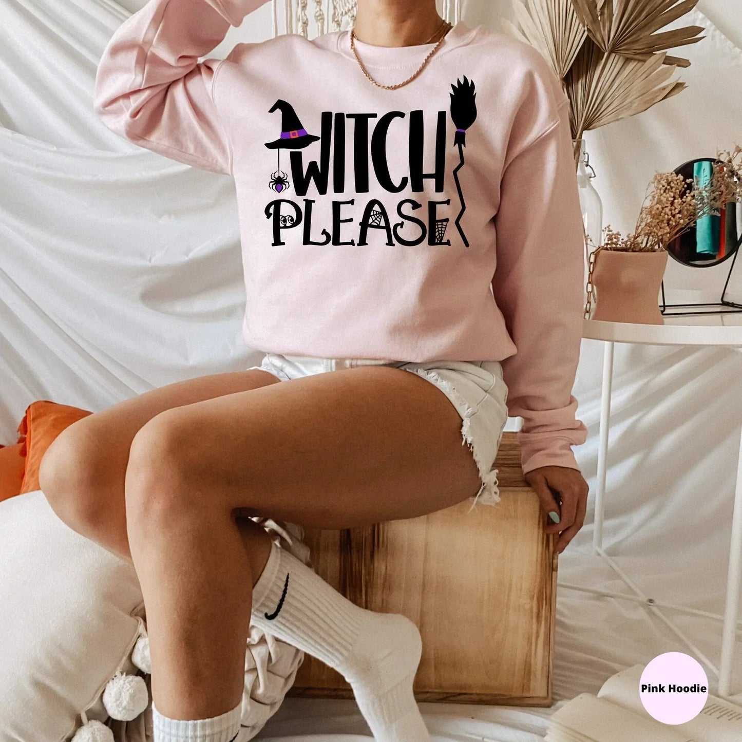 Halloween Sweater, Witches Please, Witch Shirt, Halloween Crewneck, Funny Halloween Party, Cute Halloween Hoodie, Halloween Cat Shirt
