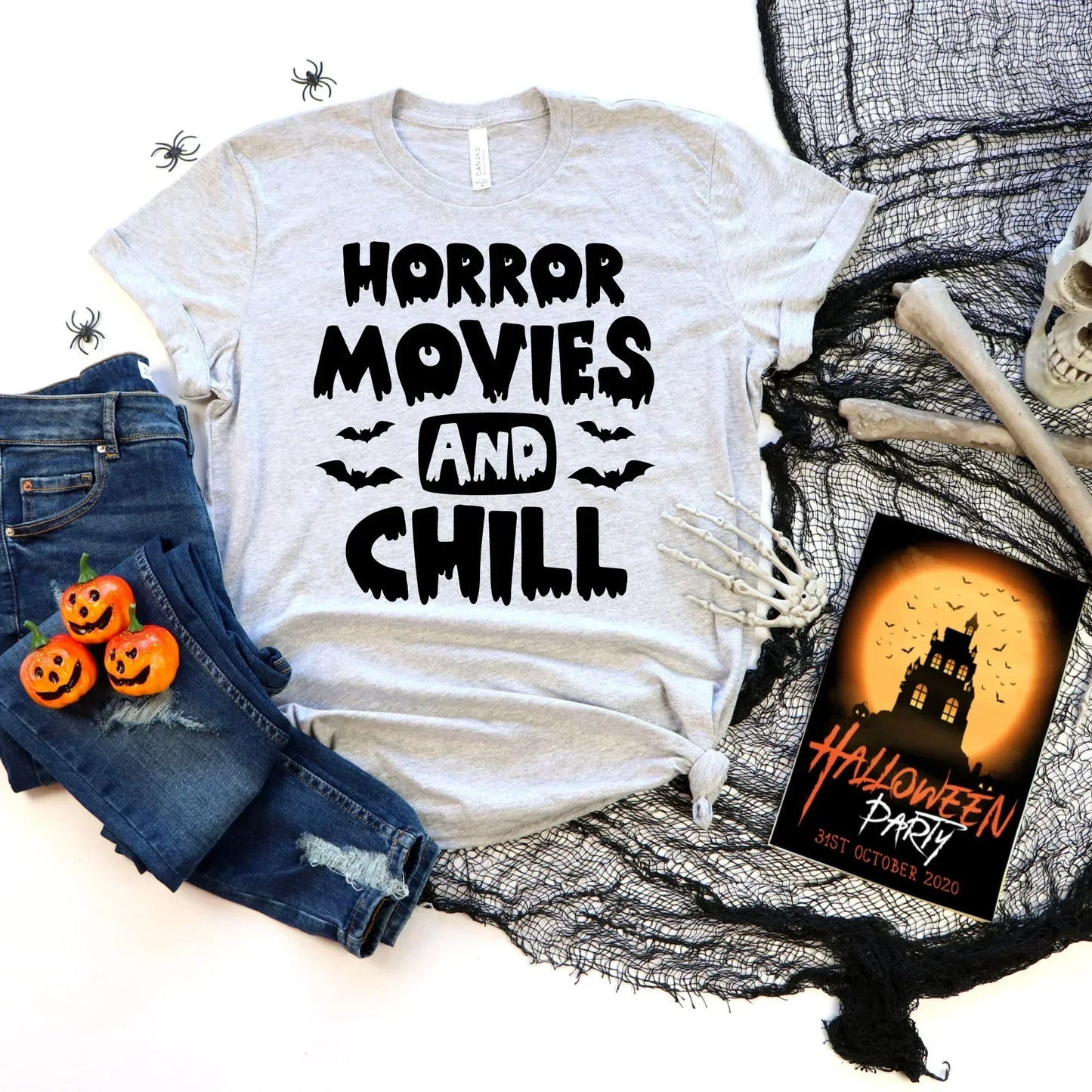 Horror Movie & Chill Sweater, Halloween Crewneck, Funny Halloween Party, Cute Halloween Hoodie, Halloween Ghost Shirt, Boo Shirt