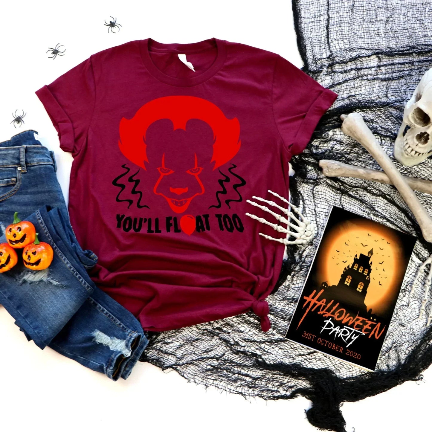 Horror Movie Sweatshirt, Pennywise Shirt, IT Tshirt, Halloween Crewneck, Trick or Treat, Cute Party T-Shirt, Gift for Her, Gift for Him