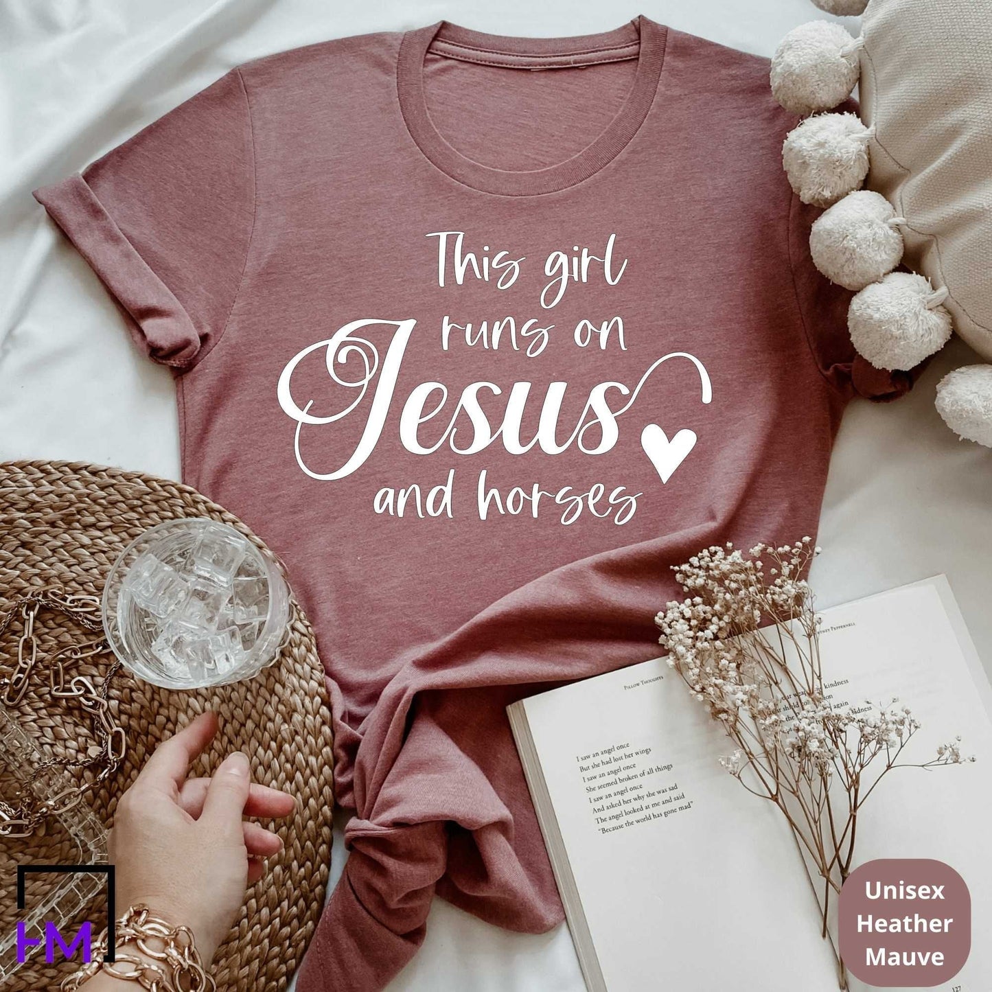Horse Shirt, Horse Lover Gift, Christian Rider Sweater, Faith Equestrian Sweatshirt, Horseback Riding T, Horseback Sport, Love God & Horses