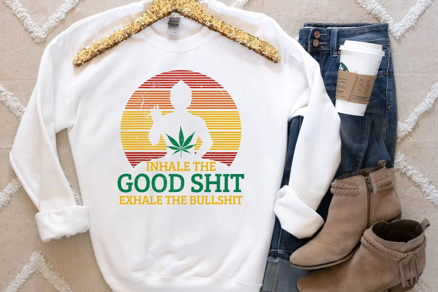 Inhale Good Shit, Exhale Bullshit Stoner Sweatshirt