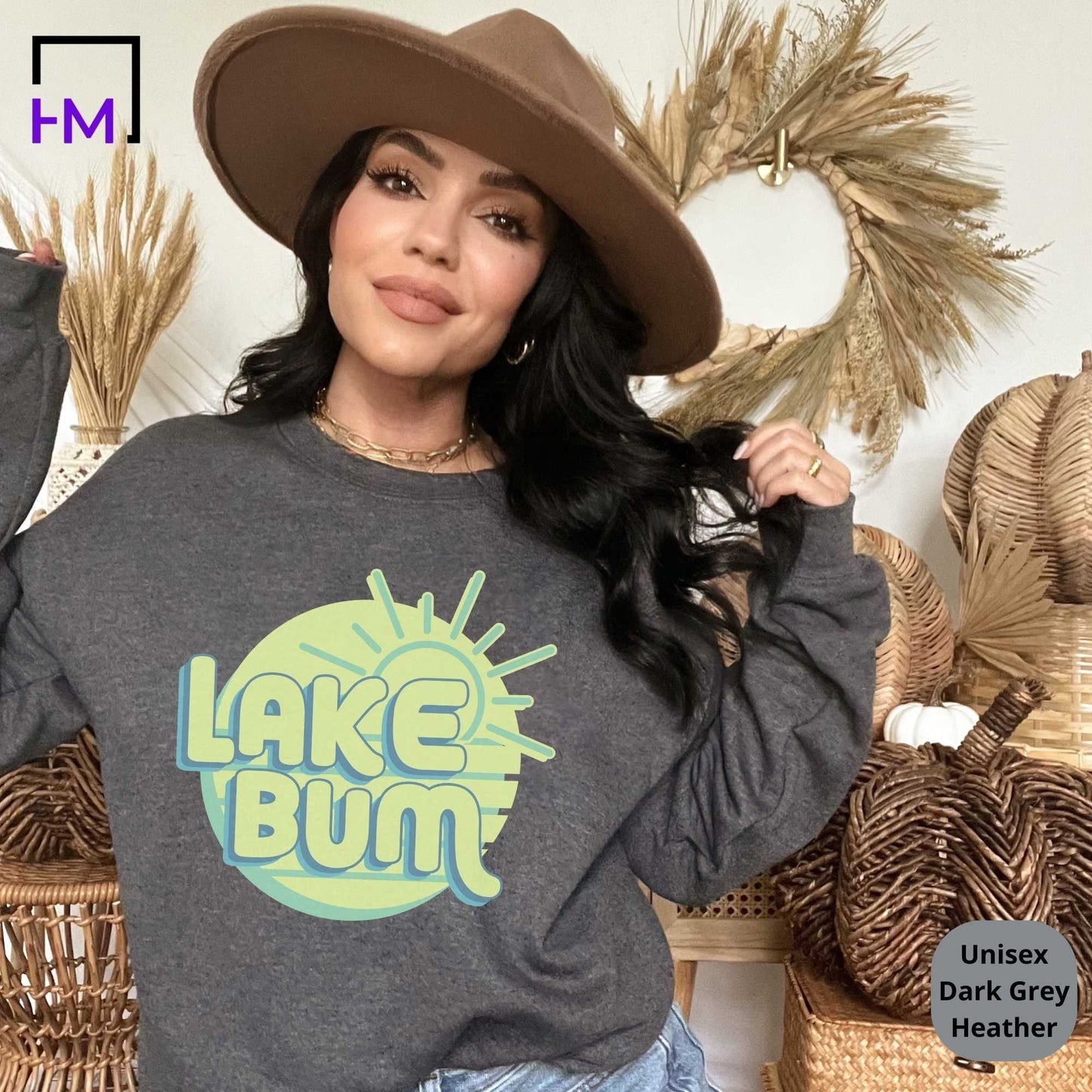Lake Bum Shirt, Live at the Lake Lover Tee, Boating Tee, Great Boating Gift for Her, Vintage Look Boating Shirt, Lake Tee, Boating Life Tee