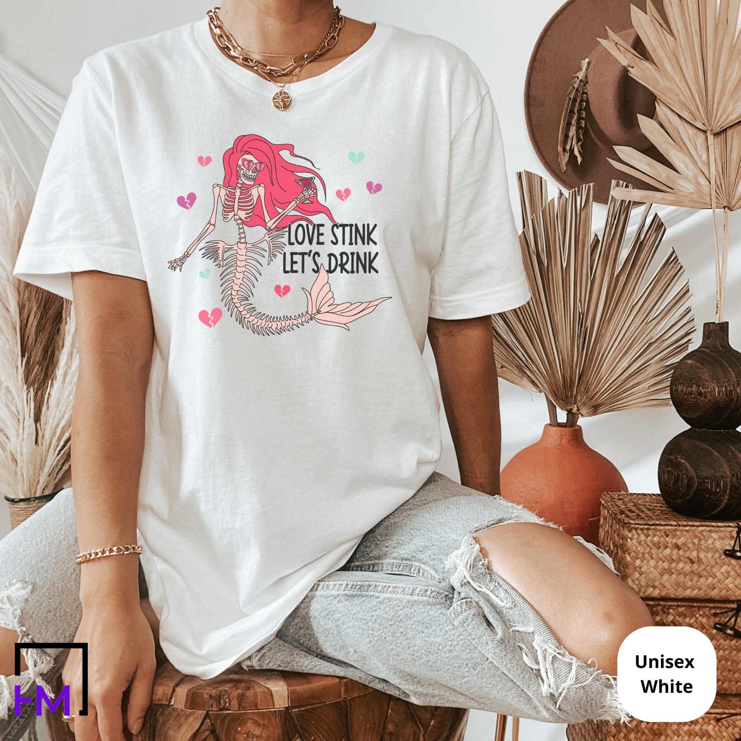 Love Stink, Let's Drink, Skeleton Anti Valentine's Day Shirt, Skull Valentines Day Shirt, Valentines Day Gift, Funny Valentine Skeleton Shirt, Skeleton Hands Shirt