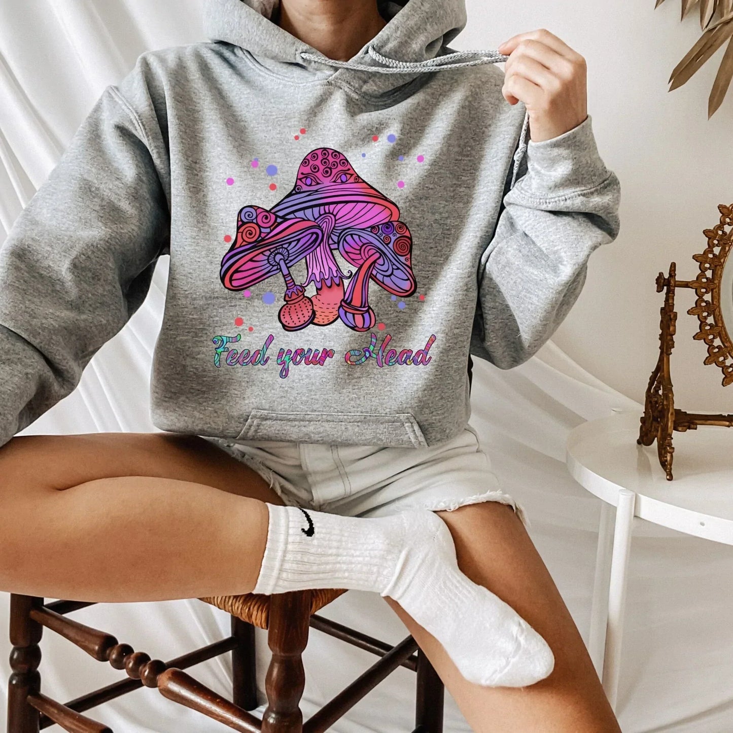 Magic Mushroom Shirt, Mushroom Sweater, Celestial Shirt, Dark Academia, Goblincore Clothing, Pastel Goth Sweatshirt, Moon Child Shirt
