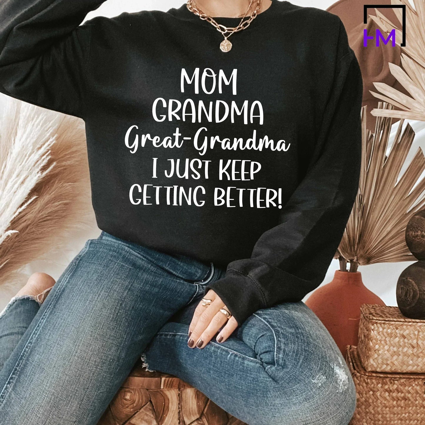 Mom Grandma Great-Grandma Sweatshirt, Pregnancy Announcement, Gift For Grandma, Baby Reveal Shirt, Mother's Day Gift, Grandma Sweatshirt