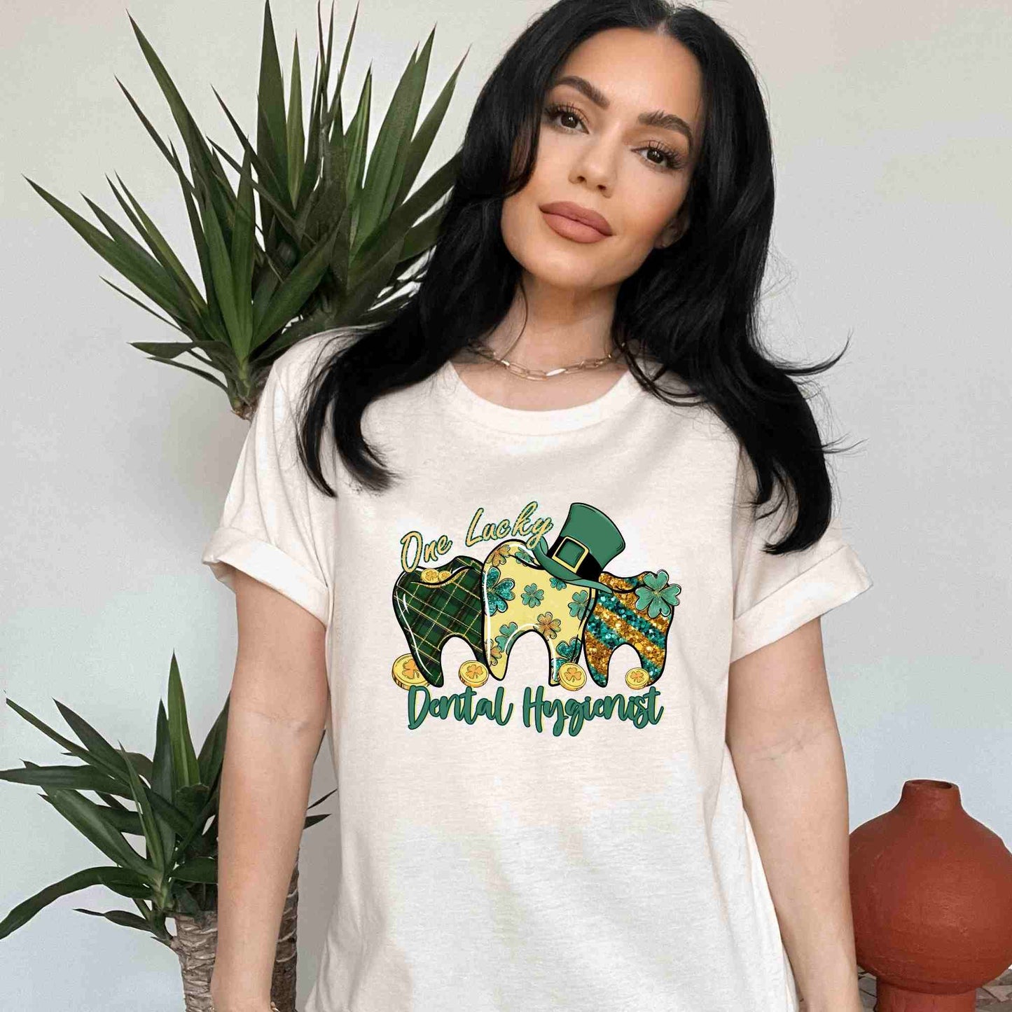 One Lucky Dental Hygienist Patrick's Day Shirt, Happy St. Patrick's Day Shirt, Cute Shamrock Lucky Clover Shirt