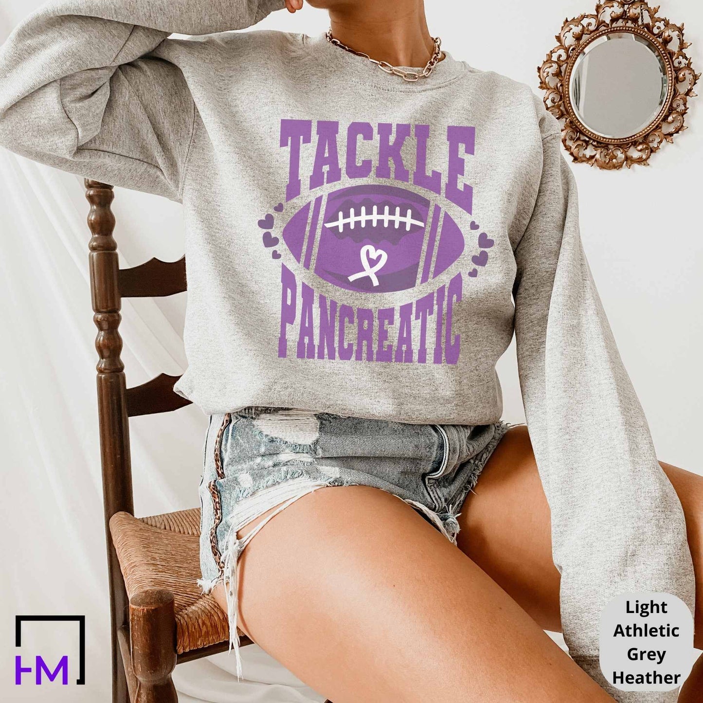 Pancreatic Cancer Shirt, Tackle Cancer Shirt, World Cancer Day Shirt, Never Give Up, Pancreatic Cancer Survivor Gifts, Stronger than Cancer Sweatshirt, Purple Ribbon Hoodie