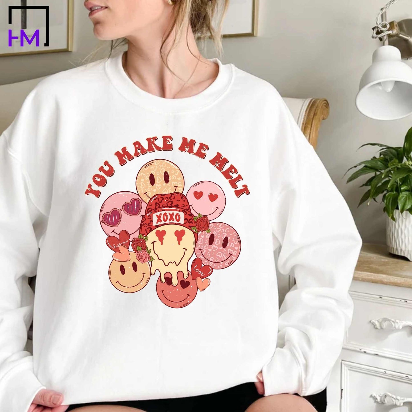 Retro Smilie Valentines Day Shirt, Womens Valentines Day Gift, Groovy Valentine Shirt, Girl Valentine Shirt, Self Love Valentine