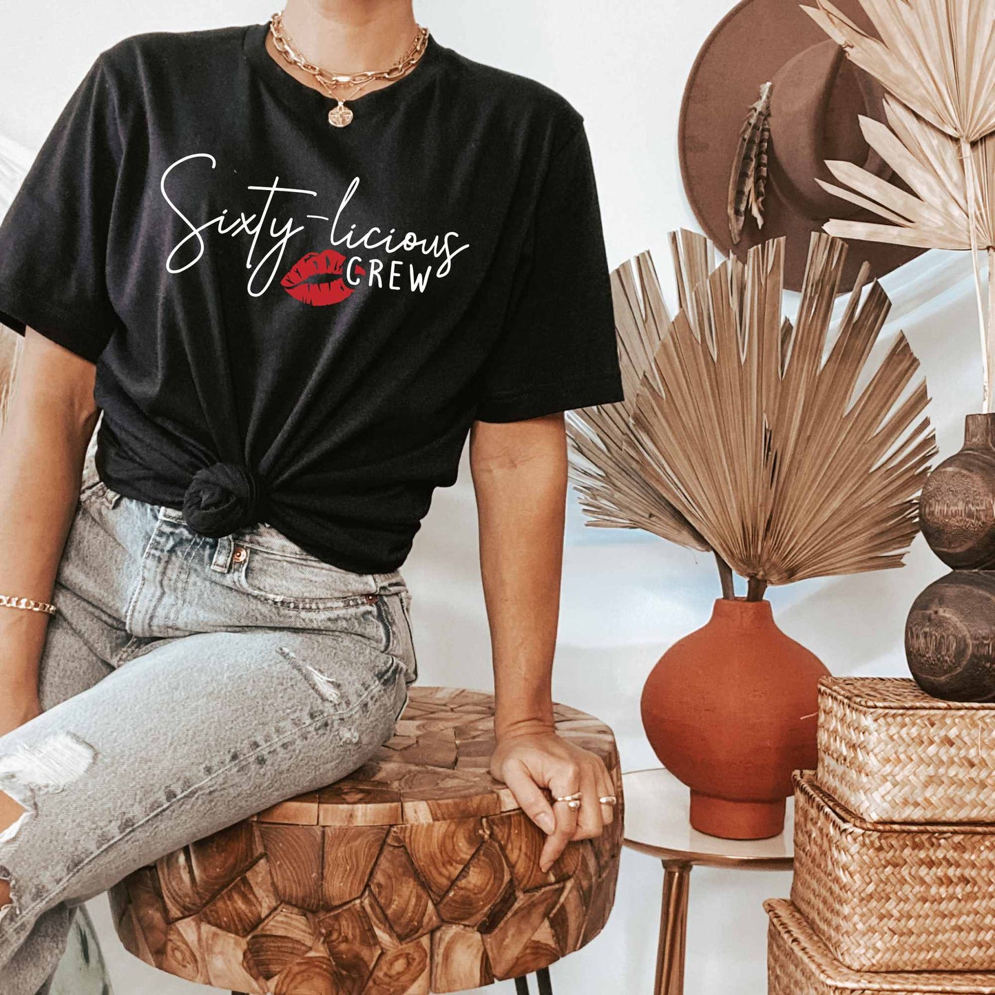 Sixty-licious & Sixtylicious Crew, 60 Birthday Shirt for Women, Gift for 60th Birthday Party