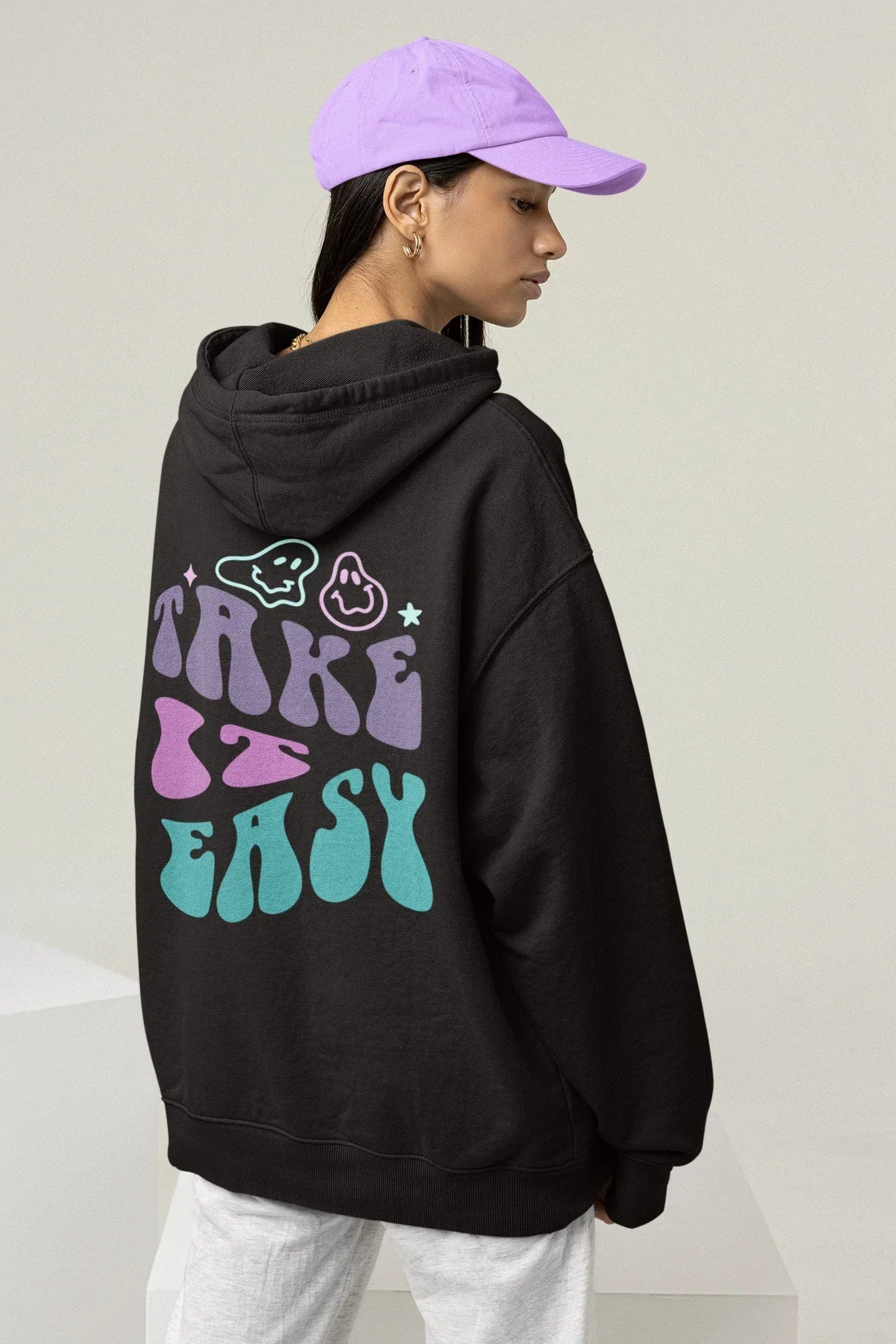 Take It Easy Hoodie, Self Care Trendy Hoodie Sweatshirt, Positive Thoughts Hoodie, Gift for Her, Positive Quote Hoodie, Kindness Shirt
