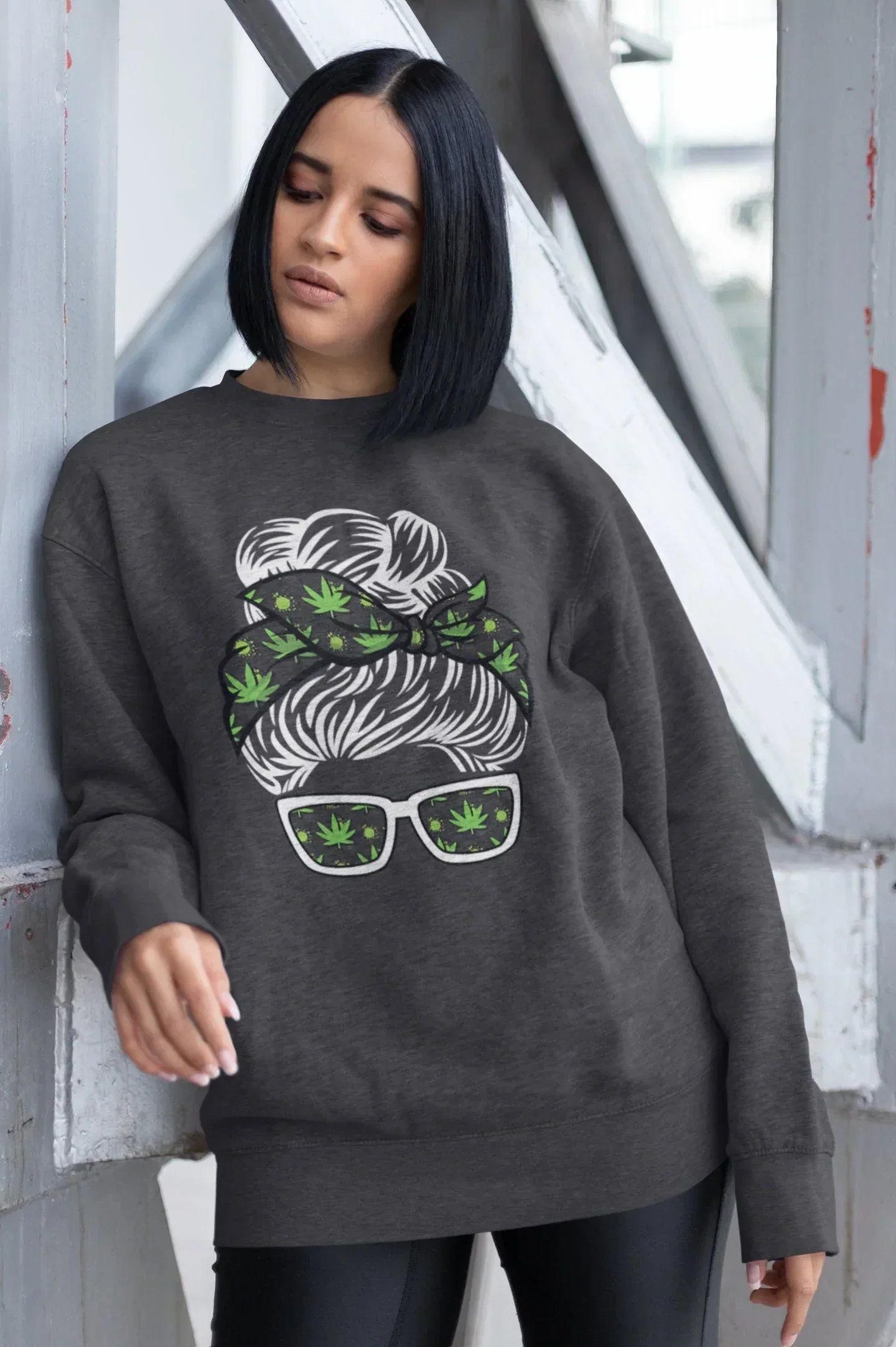Weed Glasses and Bun Stoner Girl Shirt