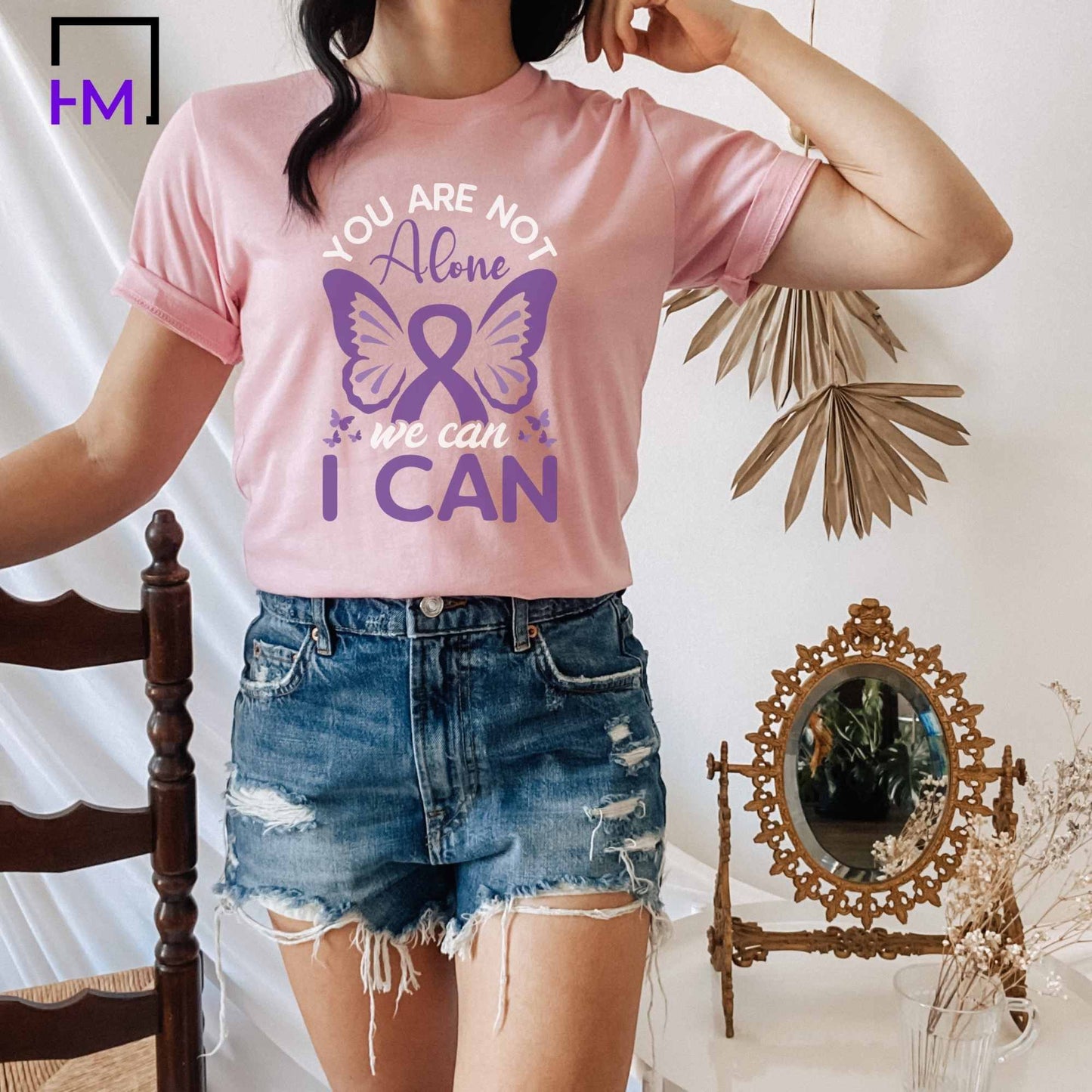 You are not alone, Breast Cancer Shirt, Never Give Up, Cancer Survivor Gifts, Stronger than Cancer Sweatshirt, Messy Bun Awareness Month, Pink Ribbon Hoodie