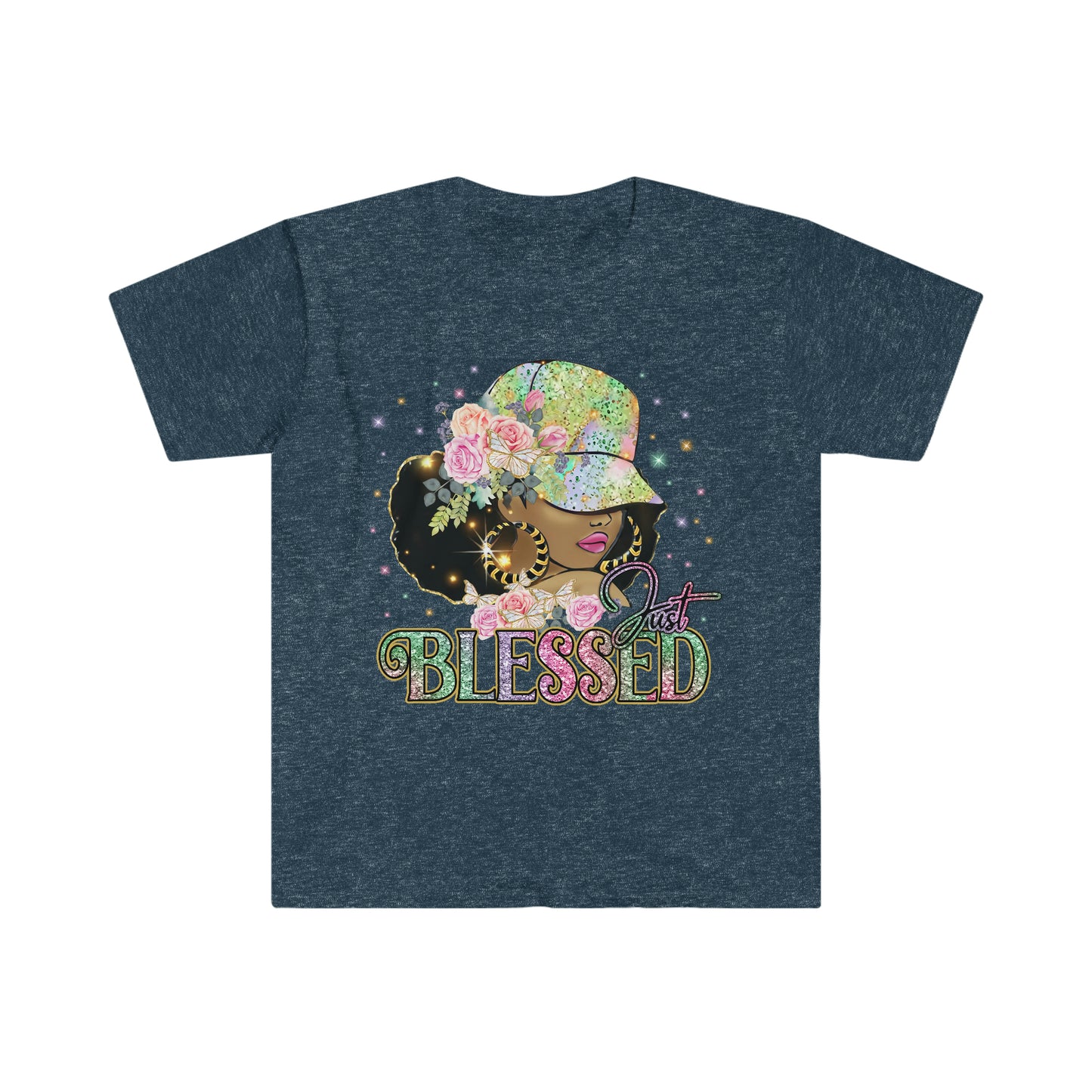 Just Blessed, Black Woman Christian Shirt