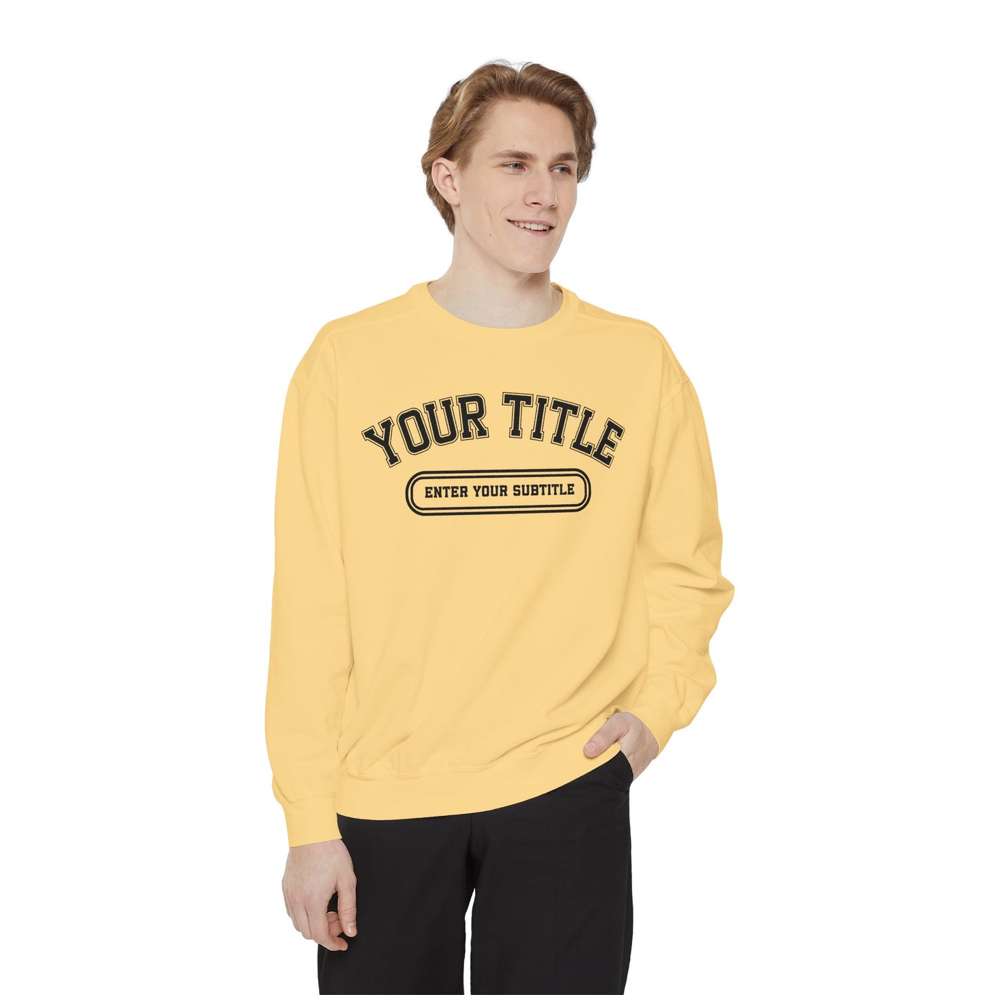 Custom Comfort Colors Sweatshirt – Personalized Title Crewneck