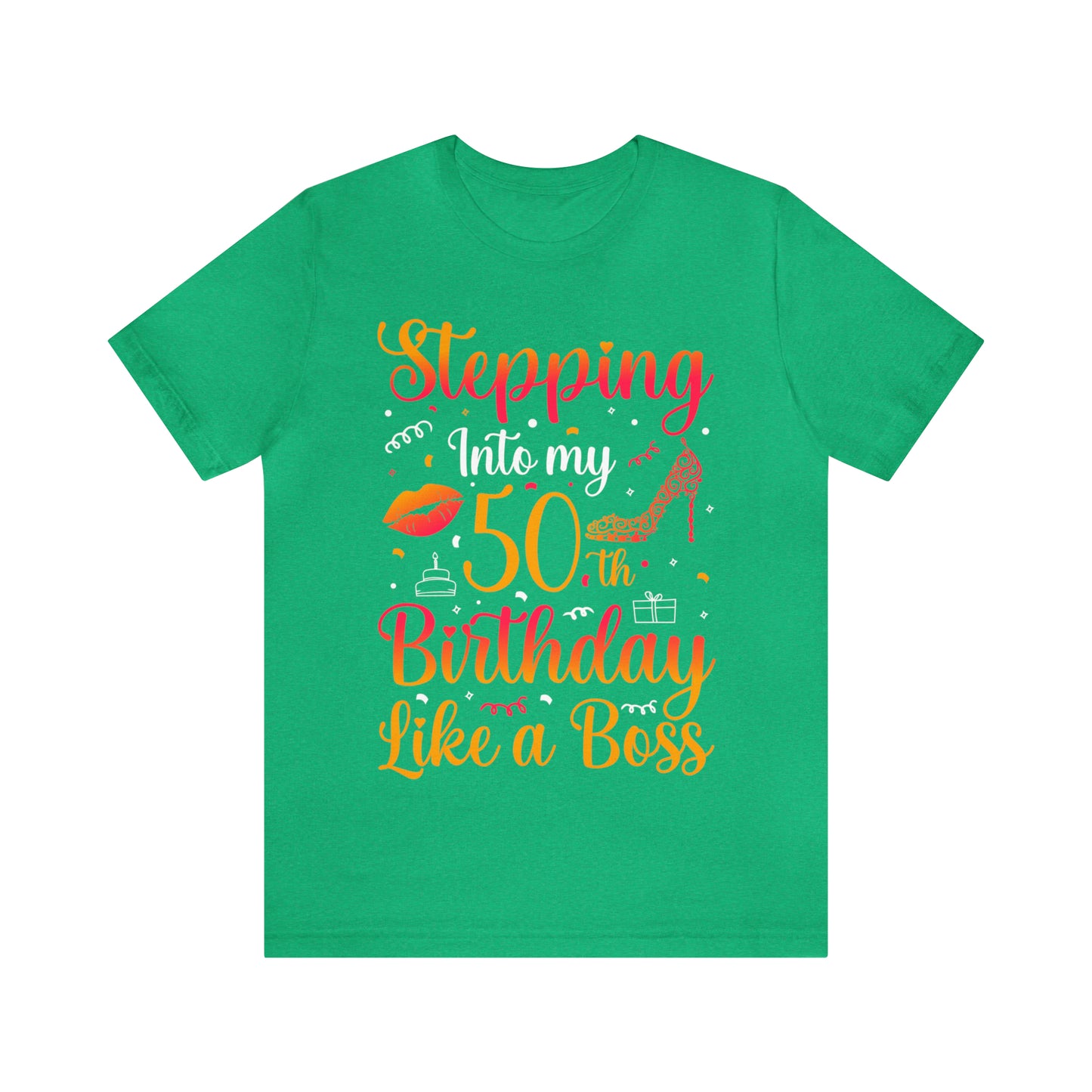 Stepping Into 50 Like a Boss, 50th Birthday Shirt