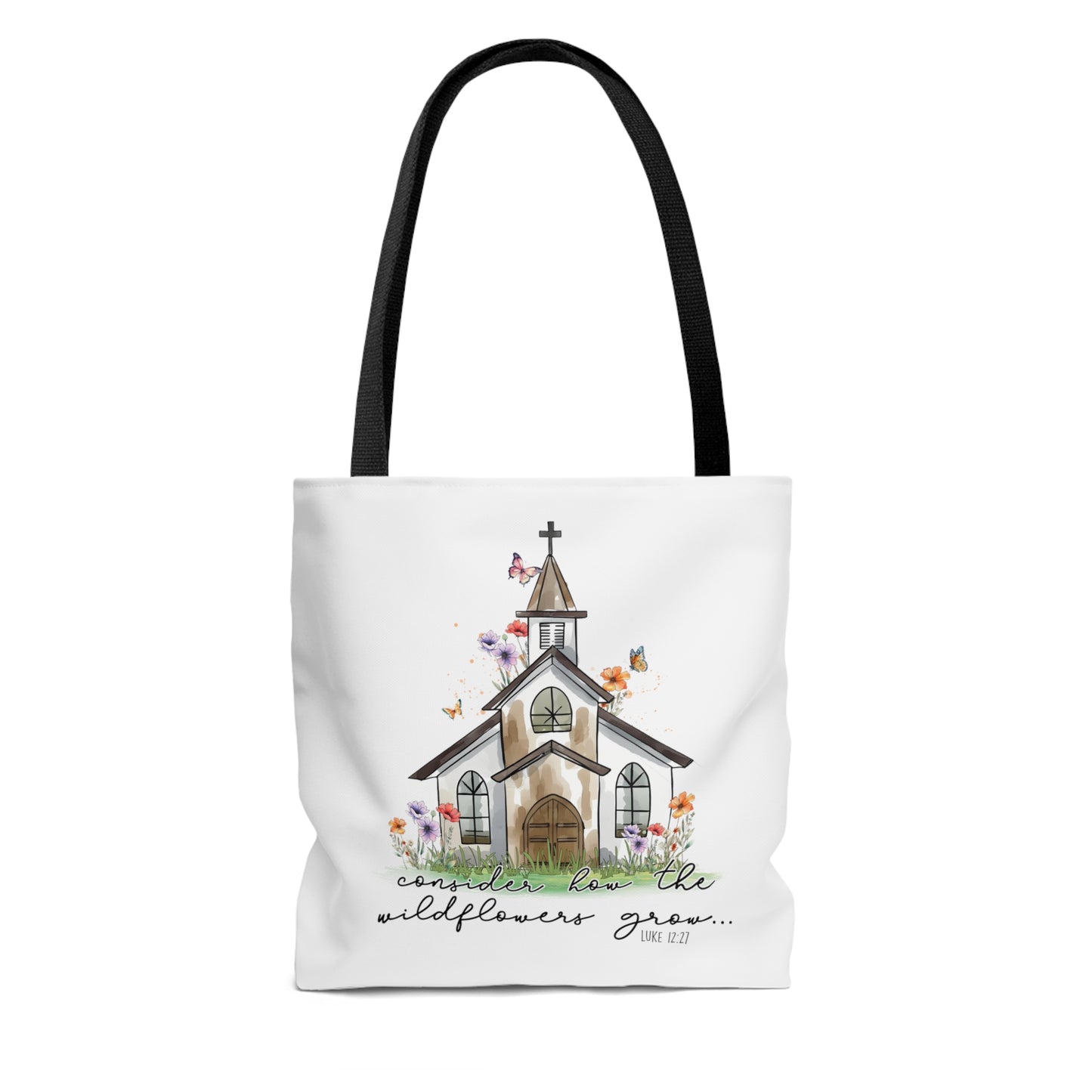 Consider How the Wildflowers Grow Christian Tote Bag
