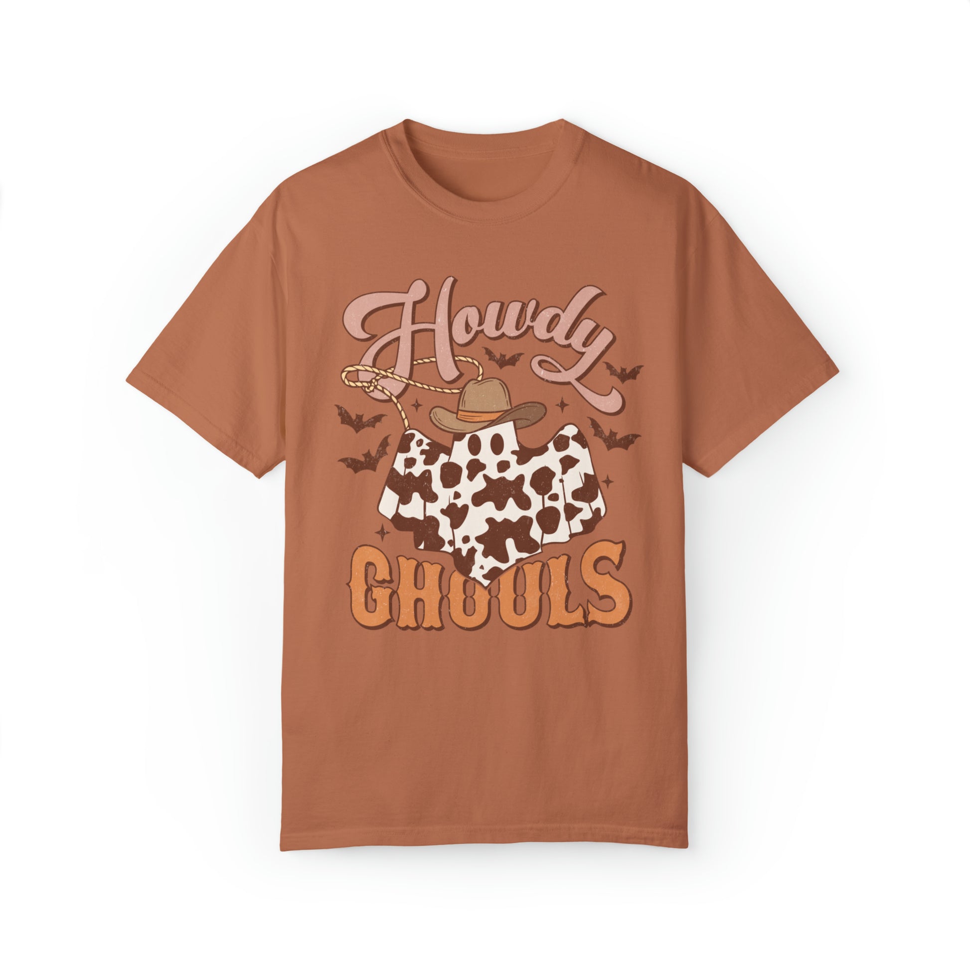 Howdy Ghouls Cow Ghost, Comfort Colors Halloween Shirt