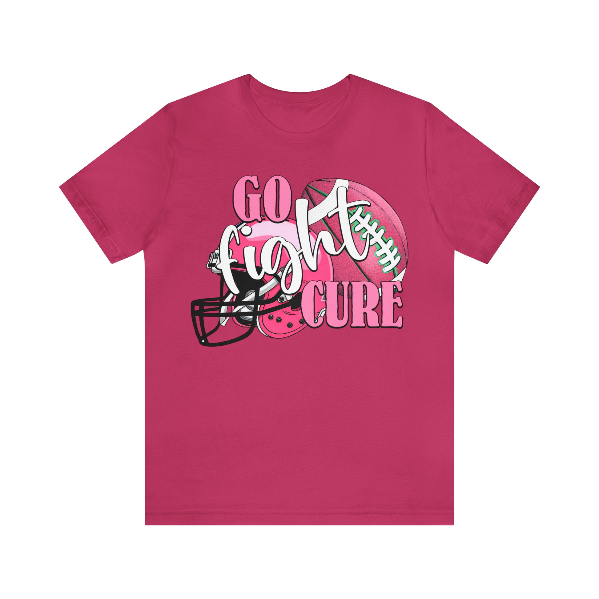 Go Fight Cure Football Breast Cancer Awareness Shirt