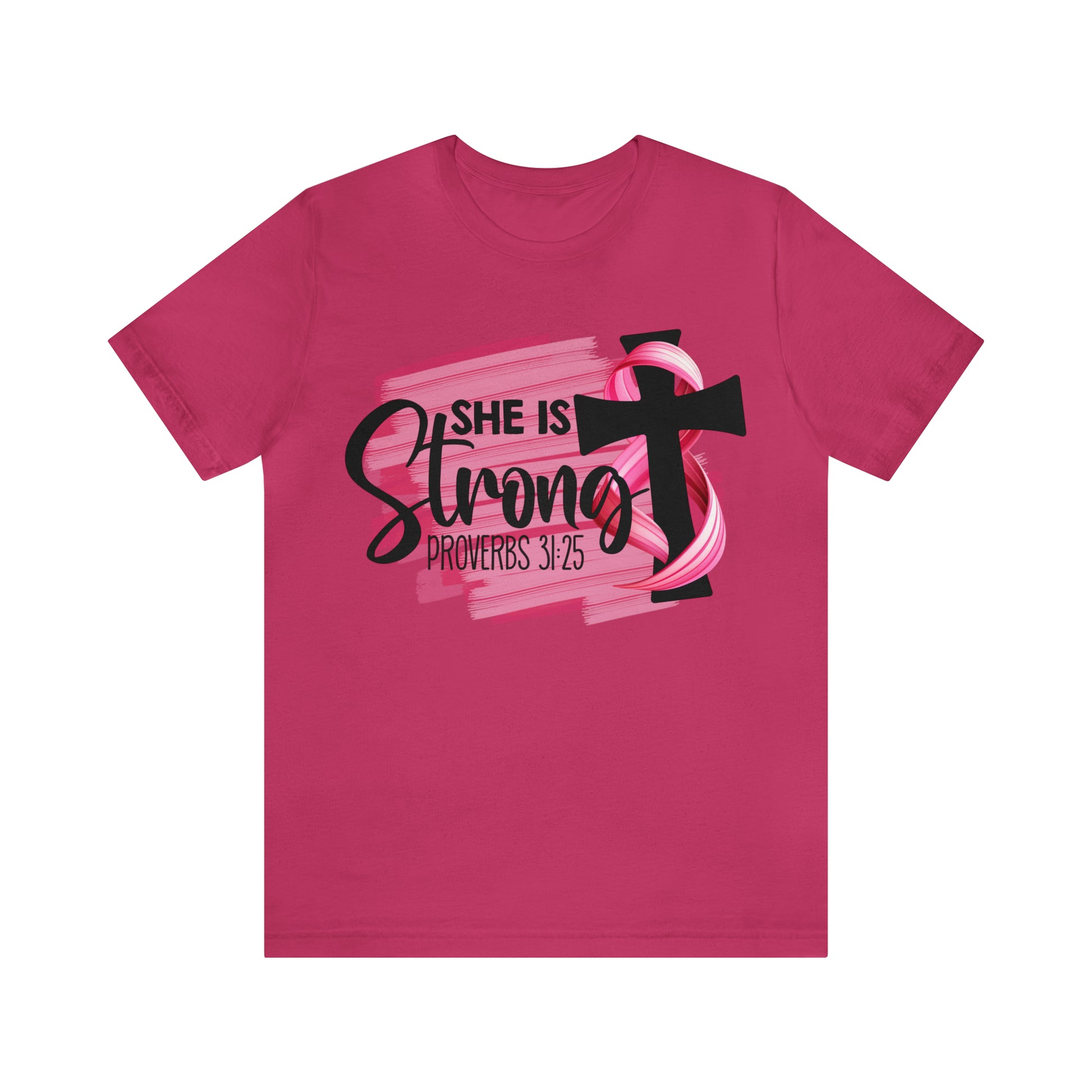 She is Strong Proverbs Breast Cancer Awareness Shirt