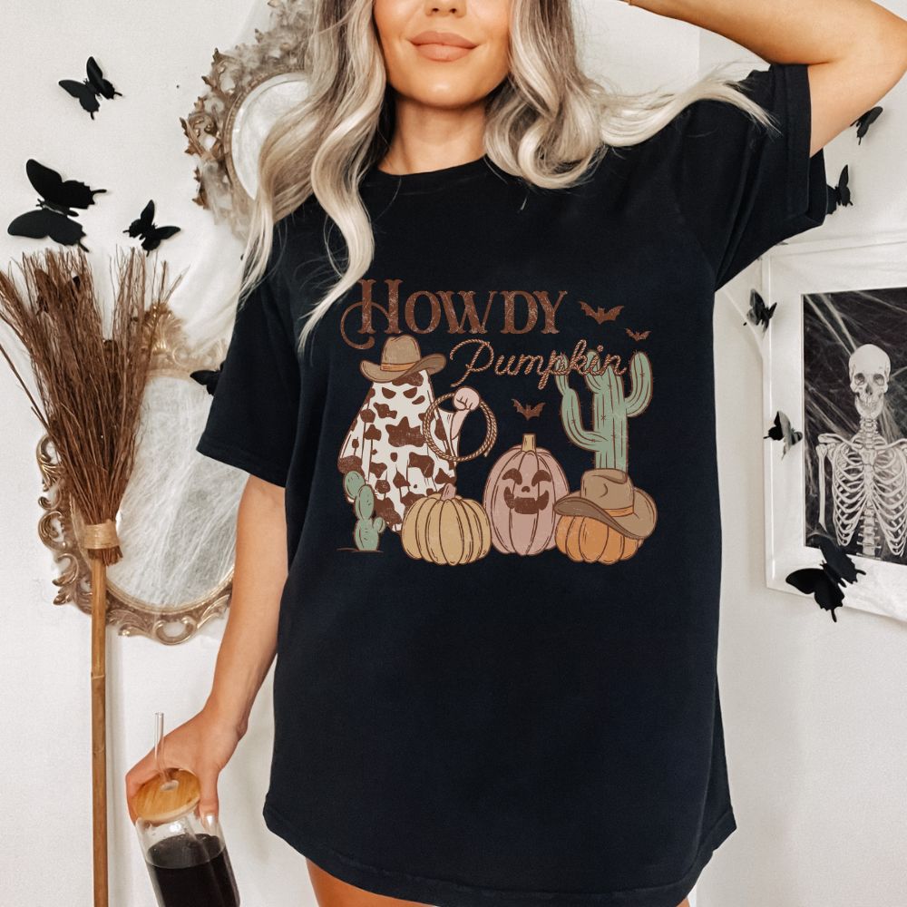 Howdy Pumpkin Comfort Colors Halloween Shirt