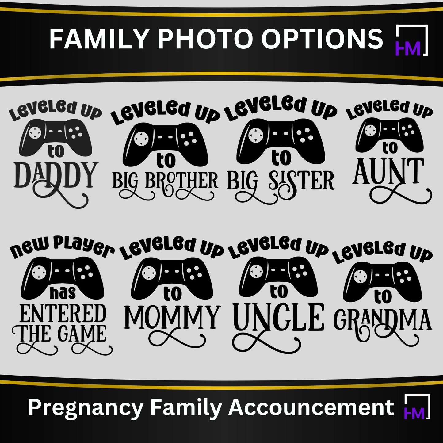 Gamer Pregnancy Reveal Family Shirts