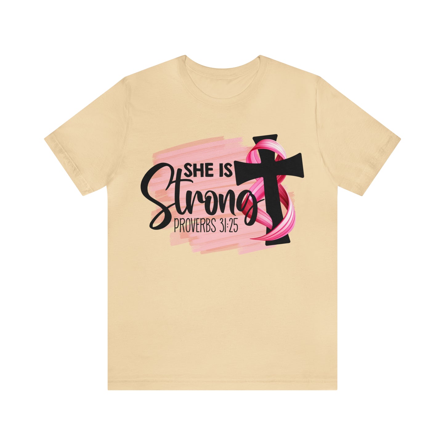 She is Strong Proverbs Breast Cancer Awareness Shirt